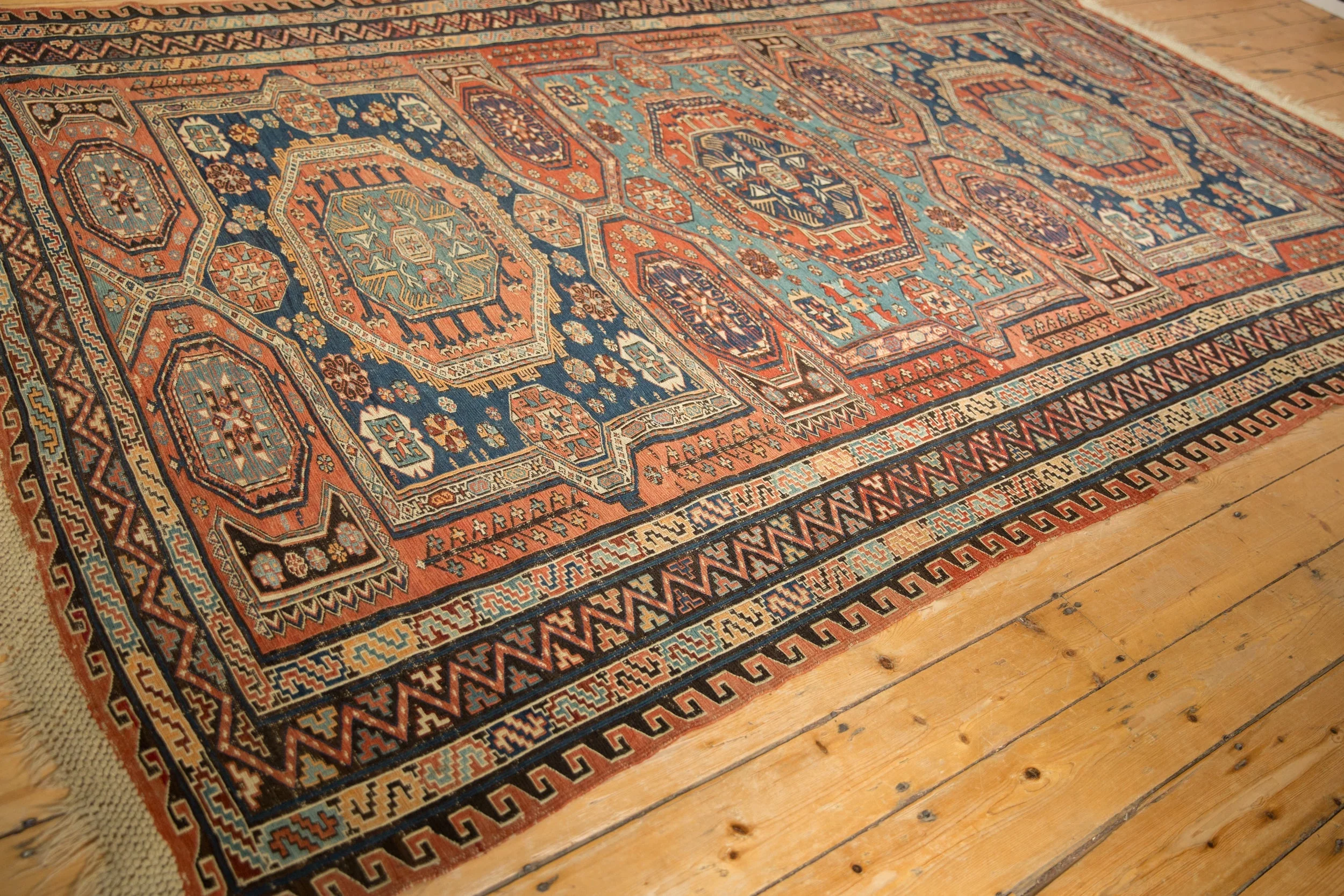 7x10.5 Antique Soumac Design Carpet - Image 7