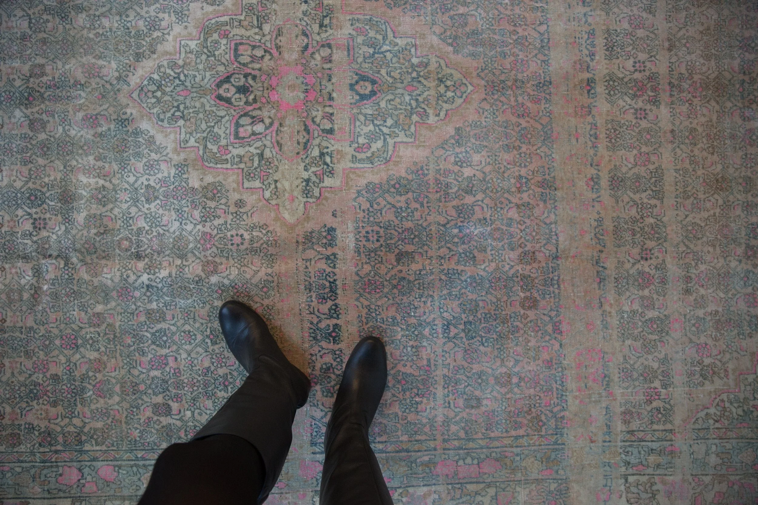 7x10.5 Vintage Distressed Bijar Carpet - Image 2