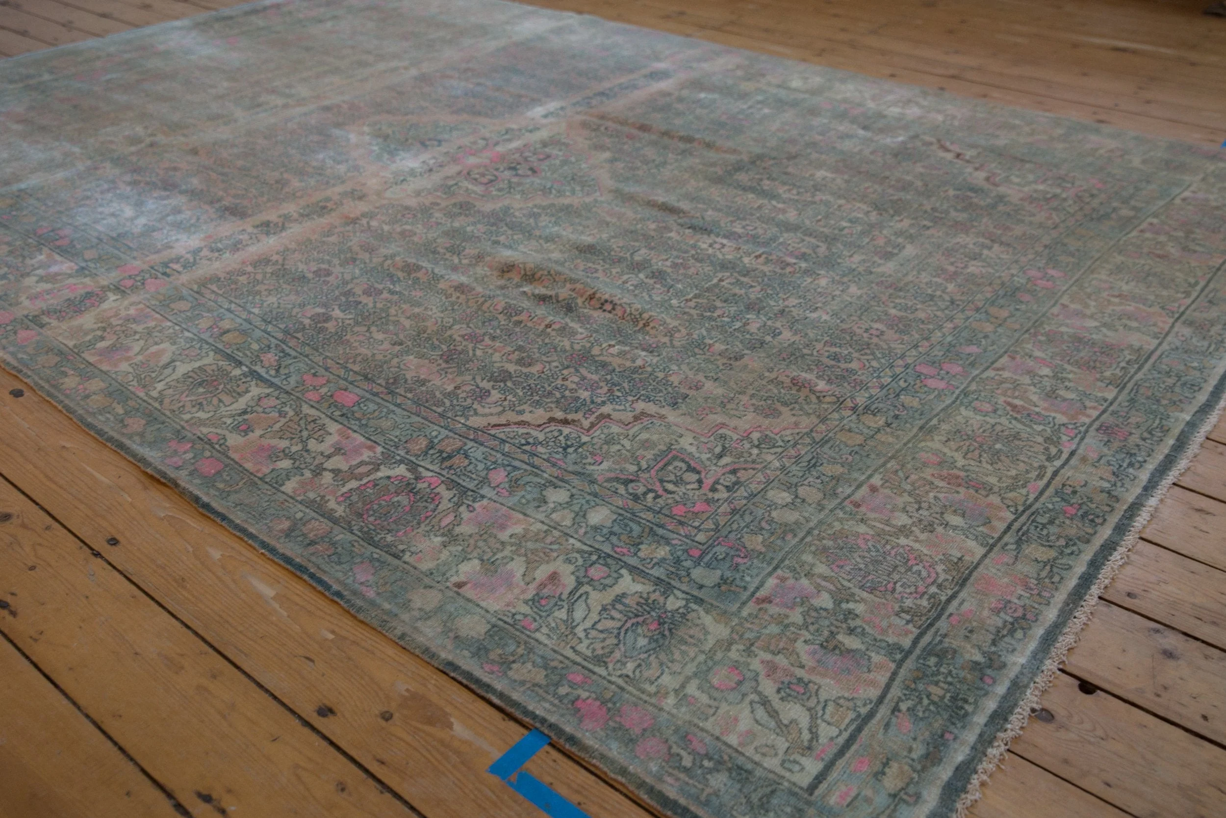 7x10.5 Vintage Distressed Bijar Carpet - Image 6