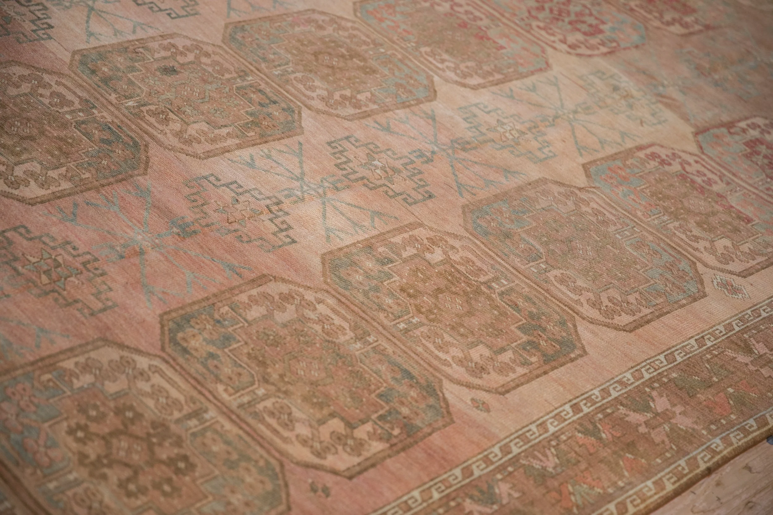 7x10.5 Vintage Distressed Ersari Carpet - Image 13