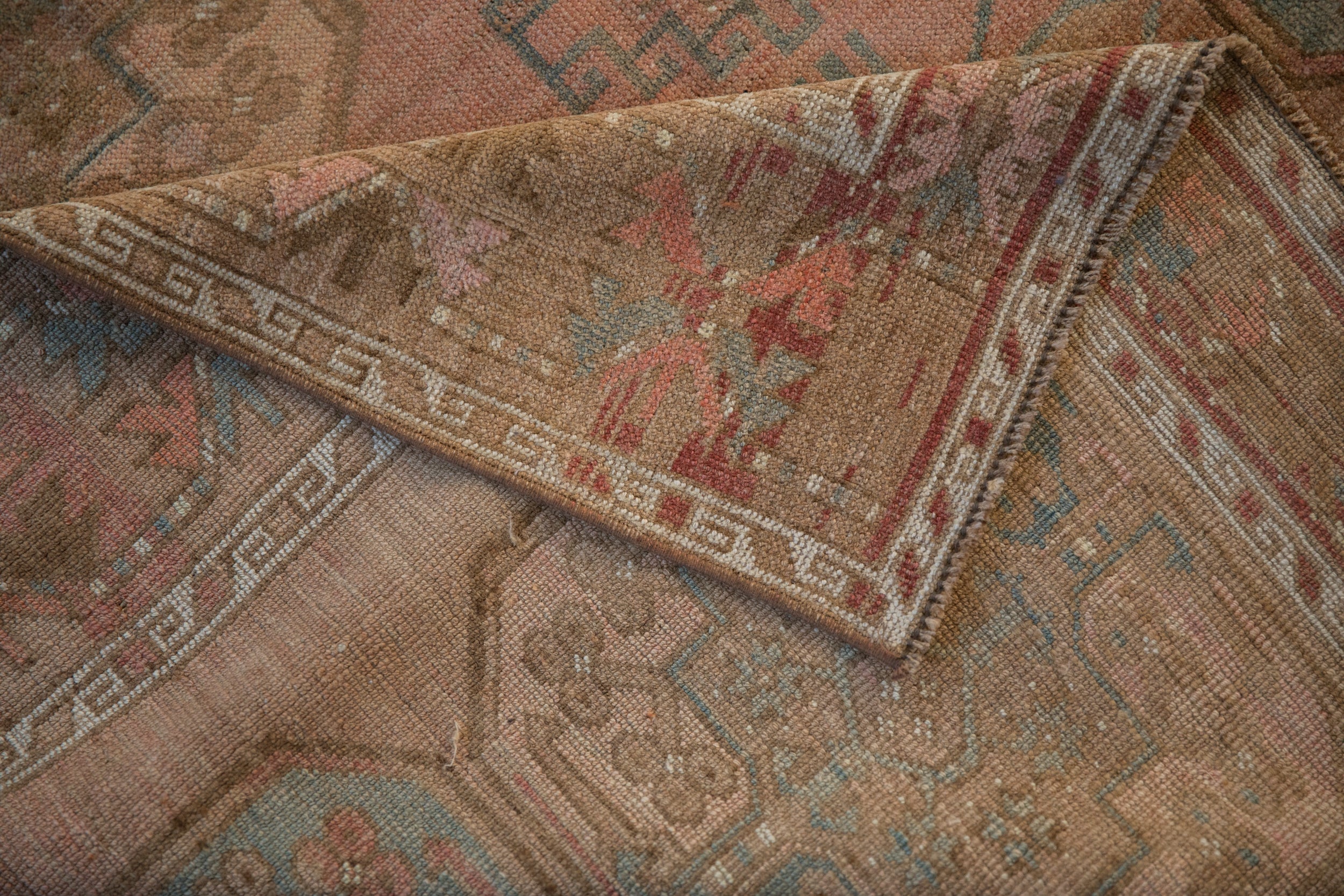 7x10.5 Vintage Distressed Ersari Carpet - Image 15