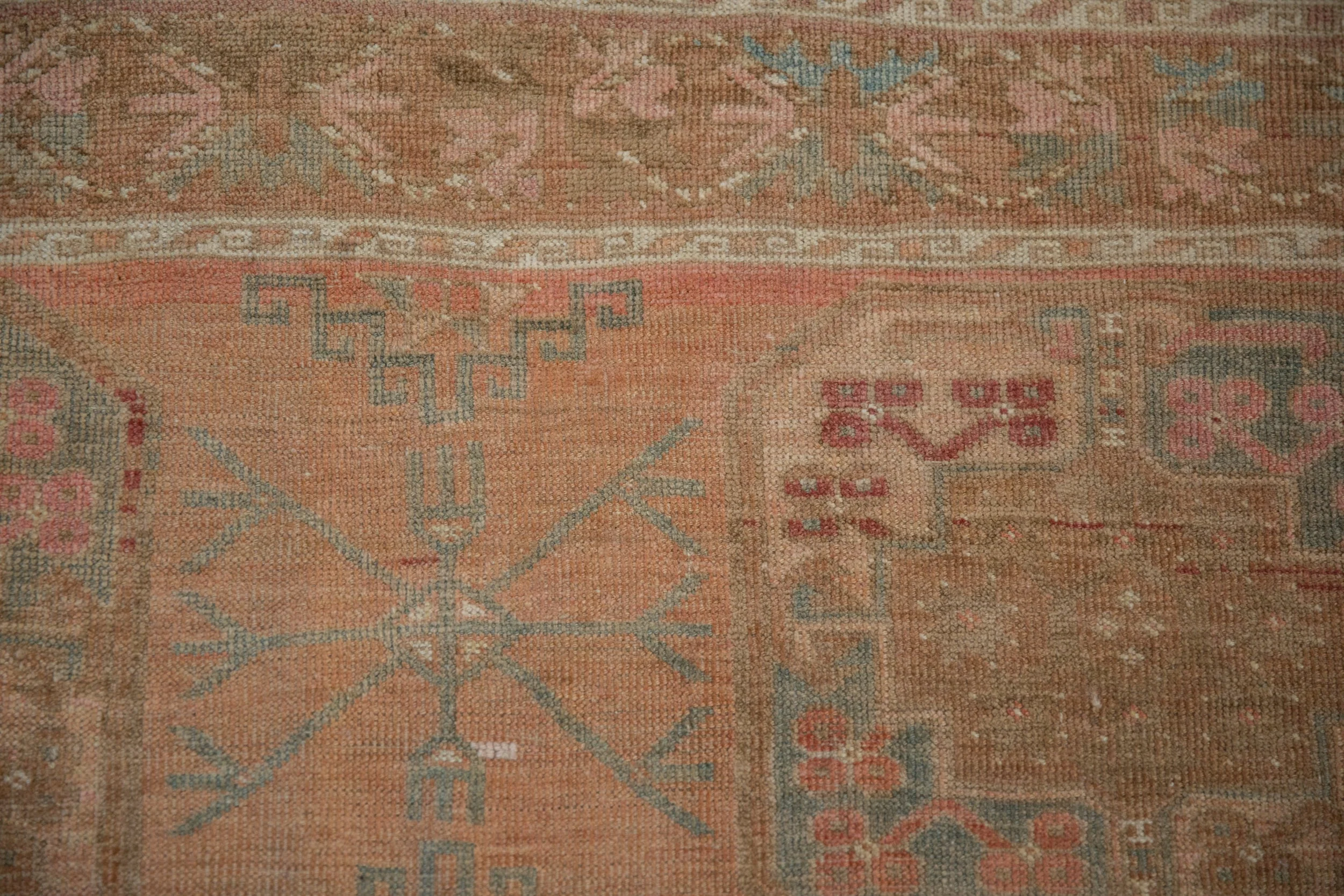 7x10.5 Vintage Distressed Ersari Carpet - Image 3
