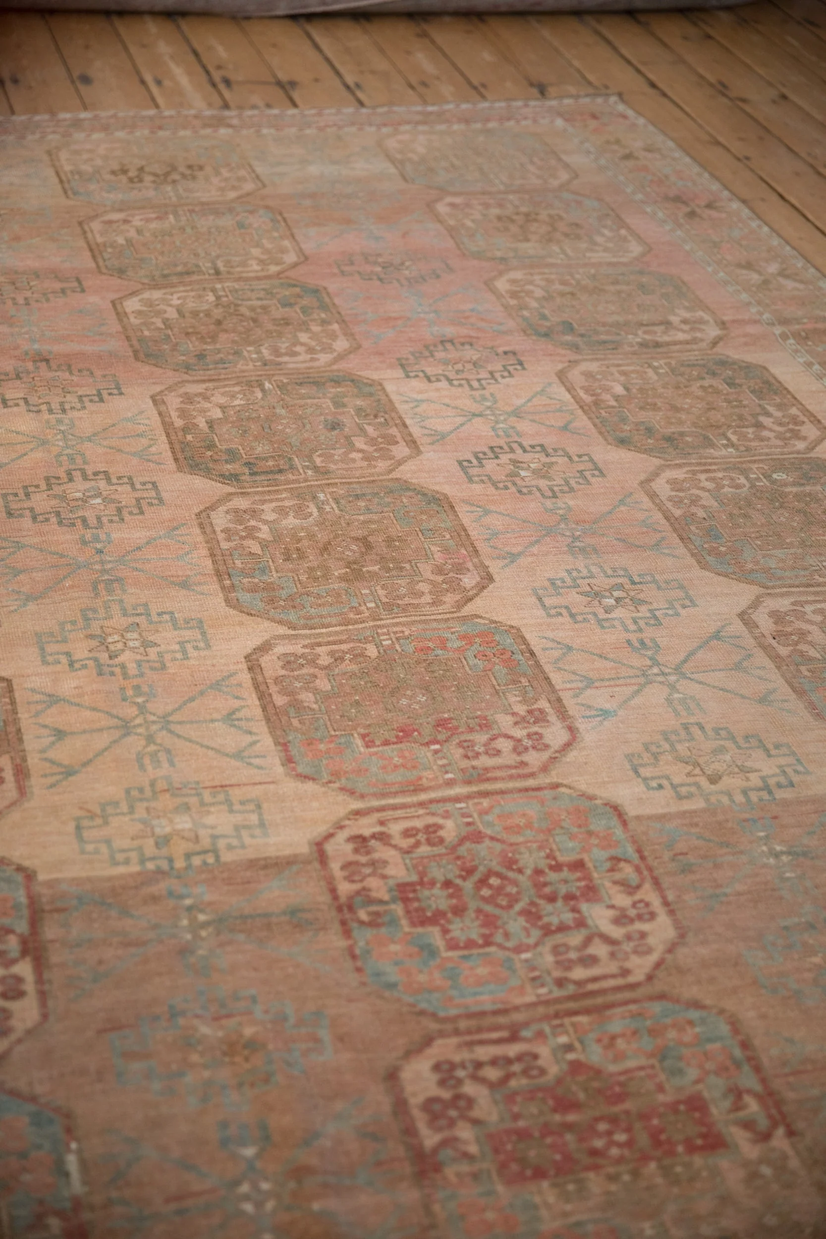 7x10.5 Vintage Distressed Ersari Carpet - Image 6