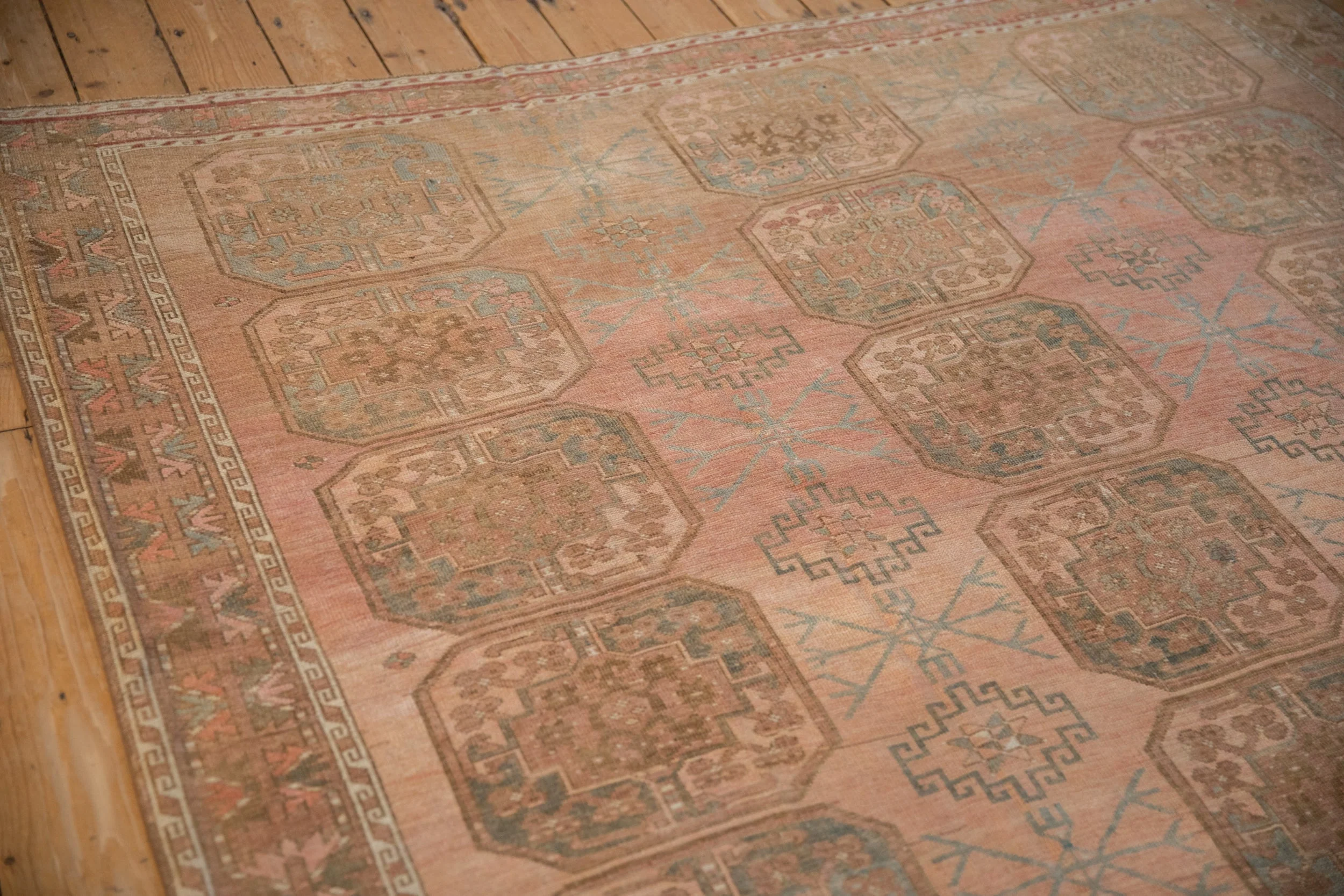 7x10.5 Vintage Distressed Ersari Carpet - Image 7
