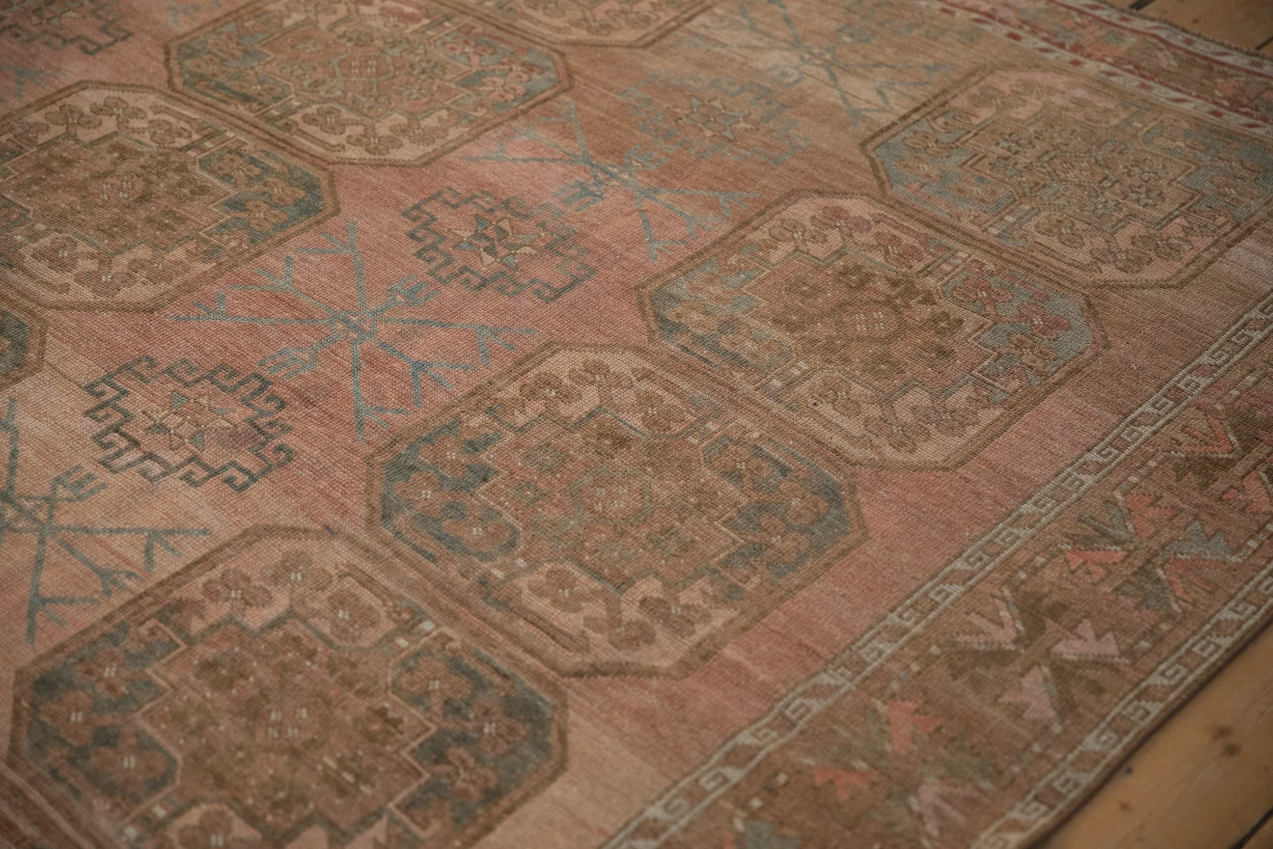7x10.5 Vintage Distressed Ersari Carpet - Image 9