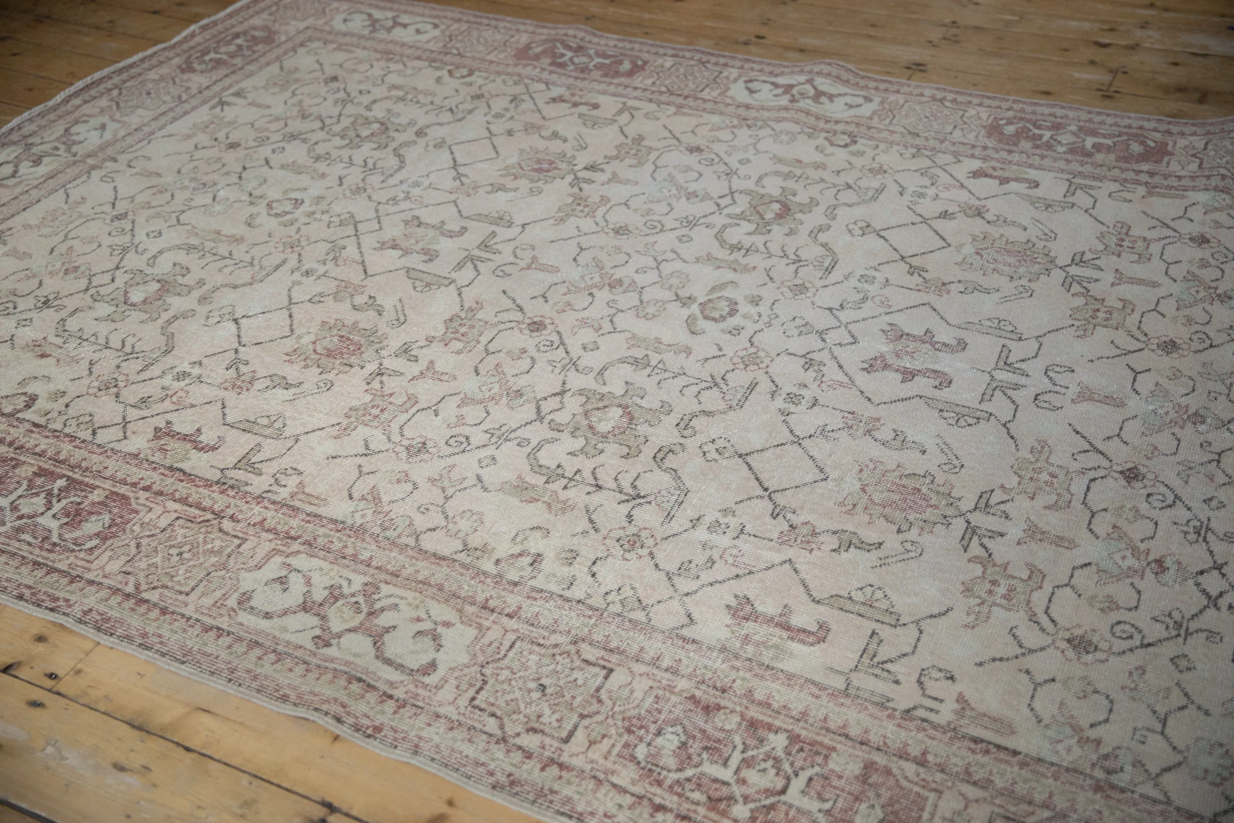 7x10.5 Vintage Distressed Oushak Carpet - Image 6