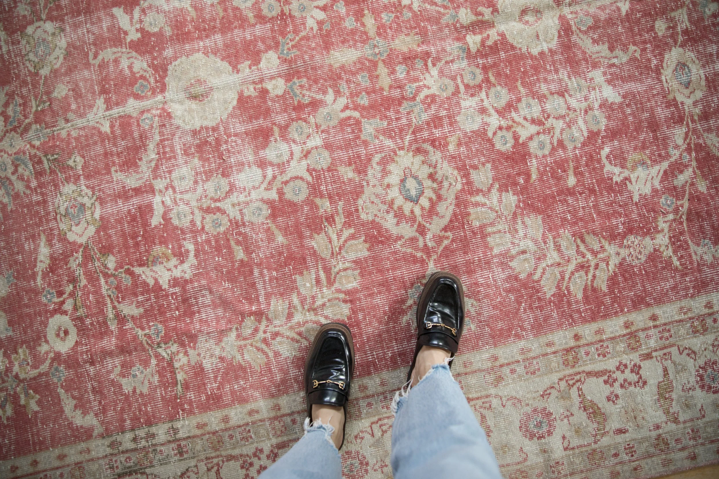 7x10.5 Vintage Distressed Oushak Carpet - Image 2
