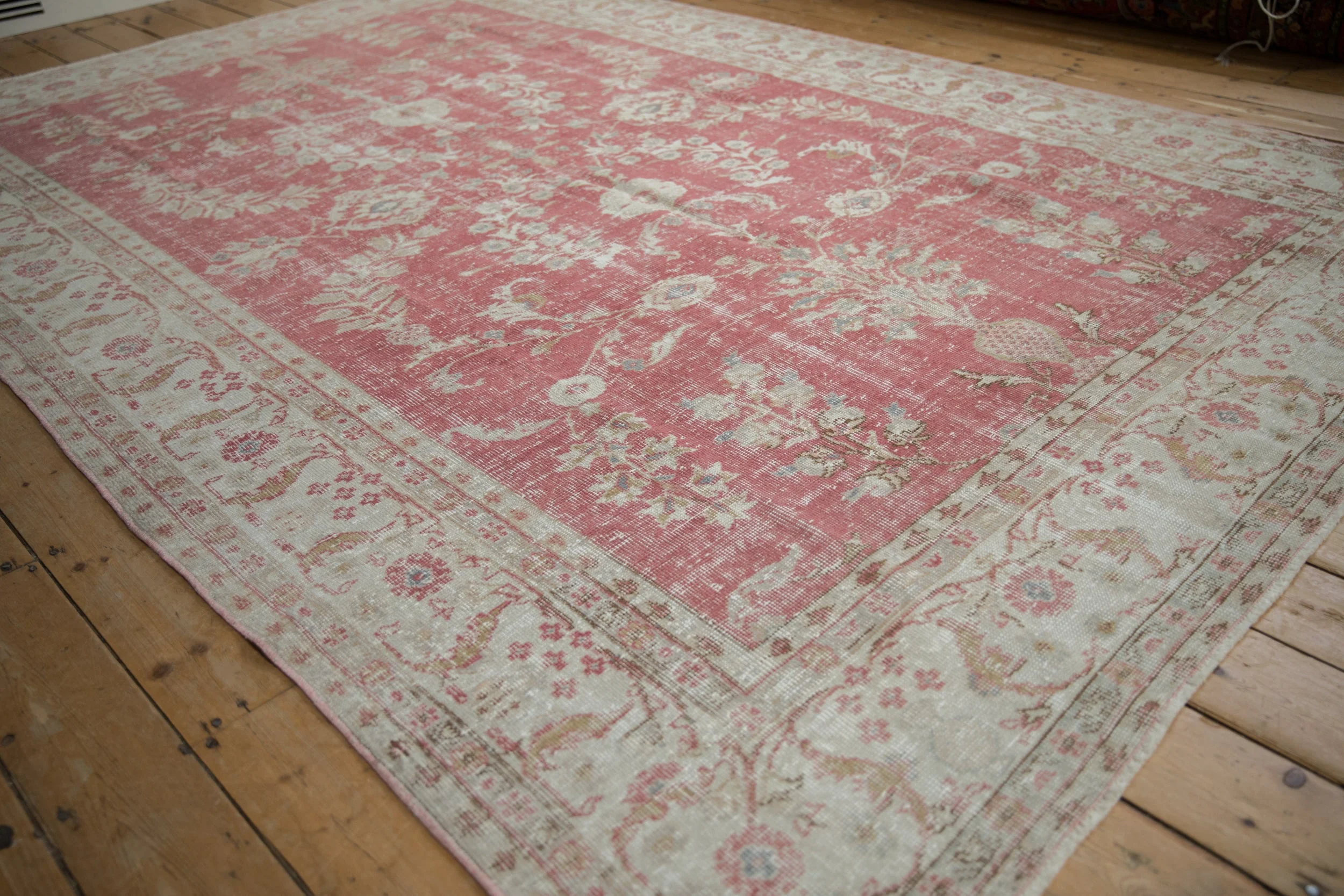 7x10.5 Vintage Distressed Oushak Carpet - Image 4