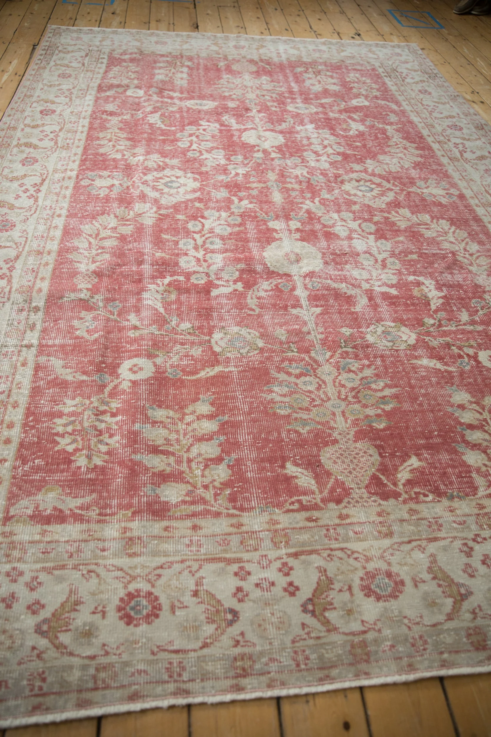 7x10.5 Vintage Distressed Oushak Carpet - Image 7