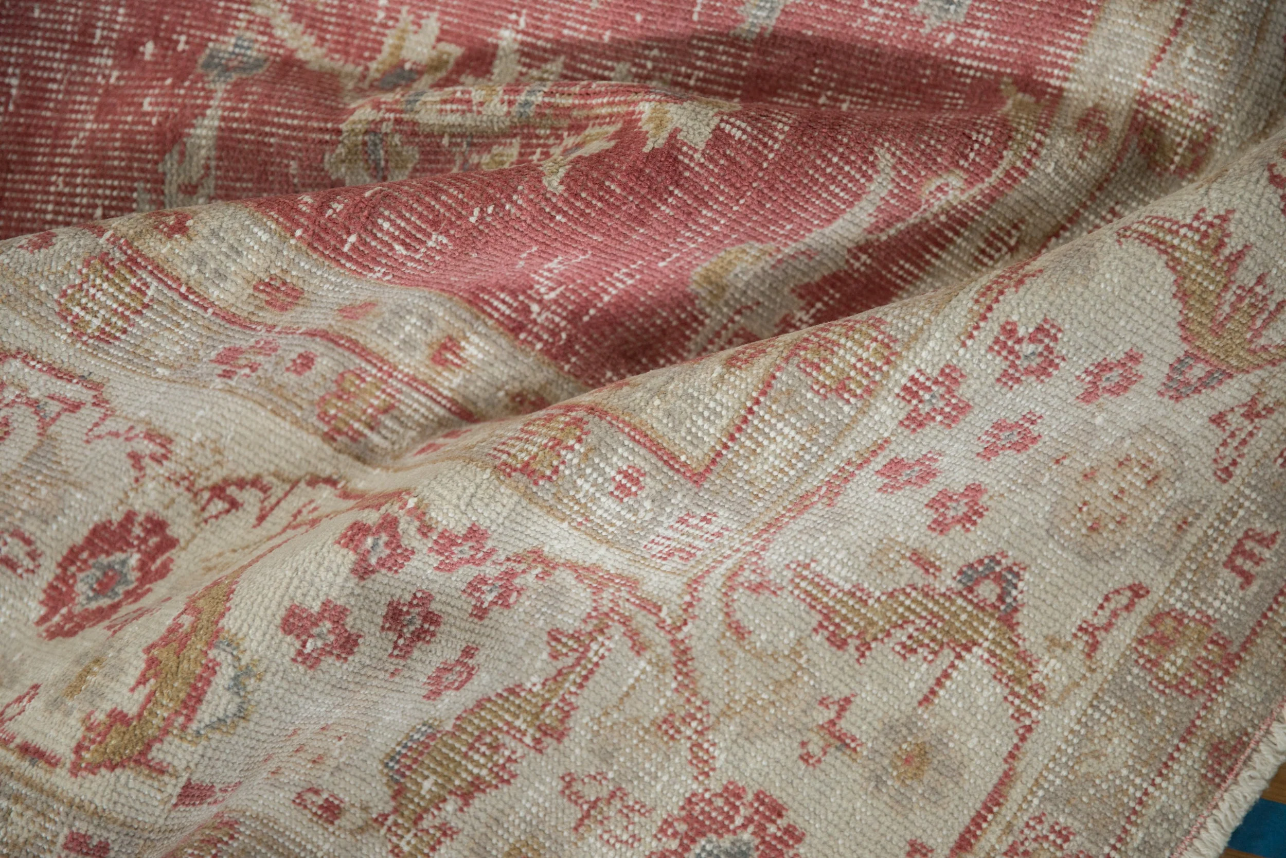 7x10.5 Vintage Distressed Oushak Carpet - Image 9