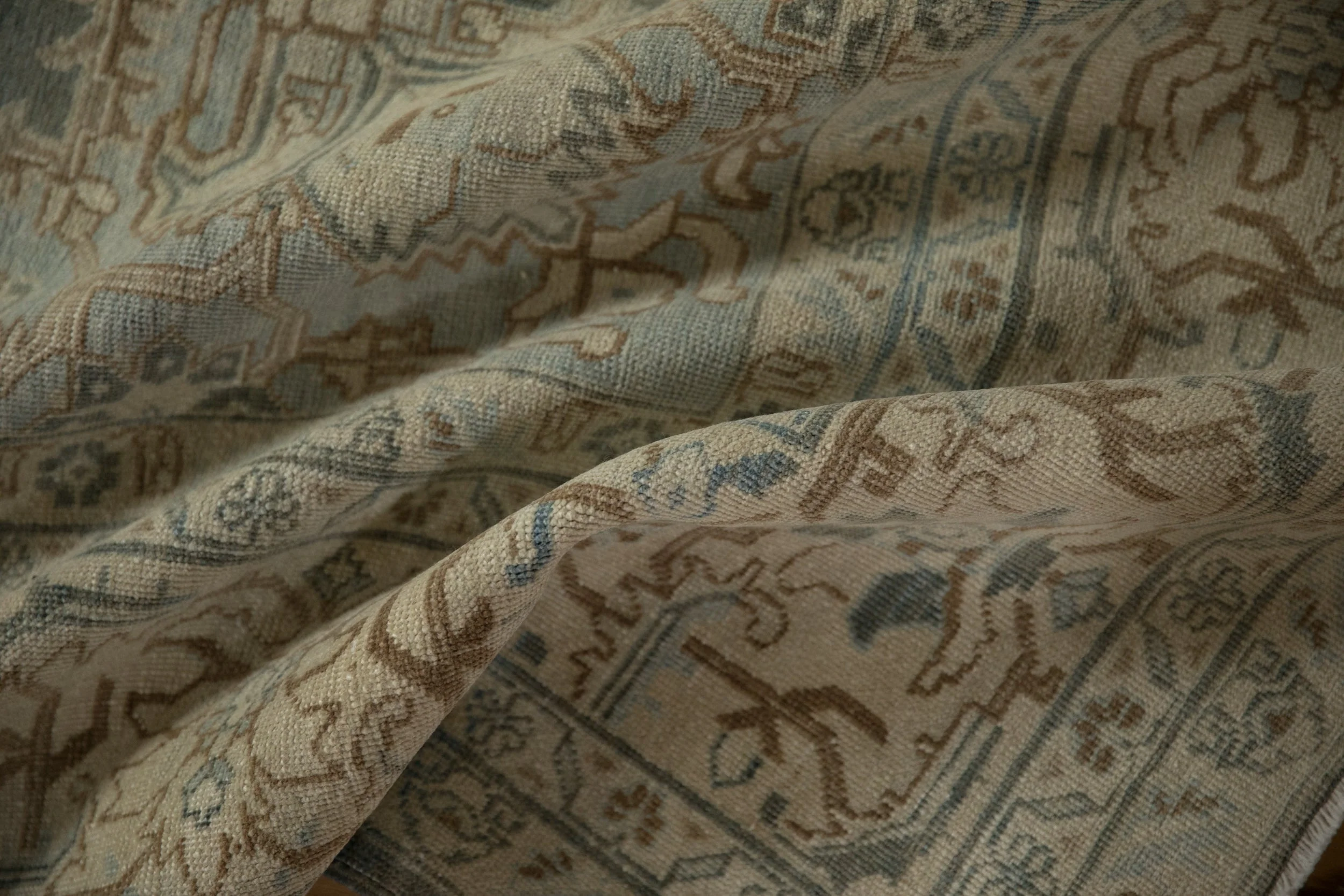 7x10.5 Vintage Distressed Tabriz Carpet - Image 10