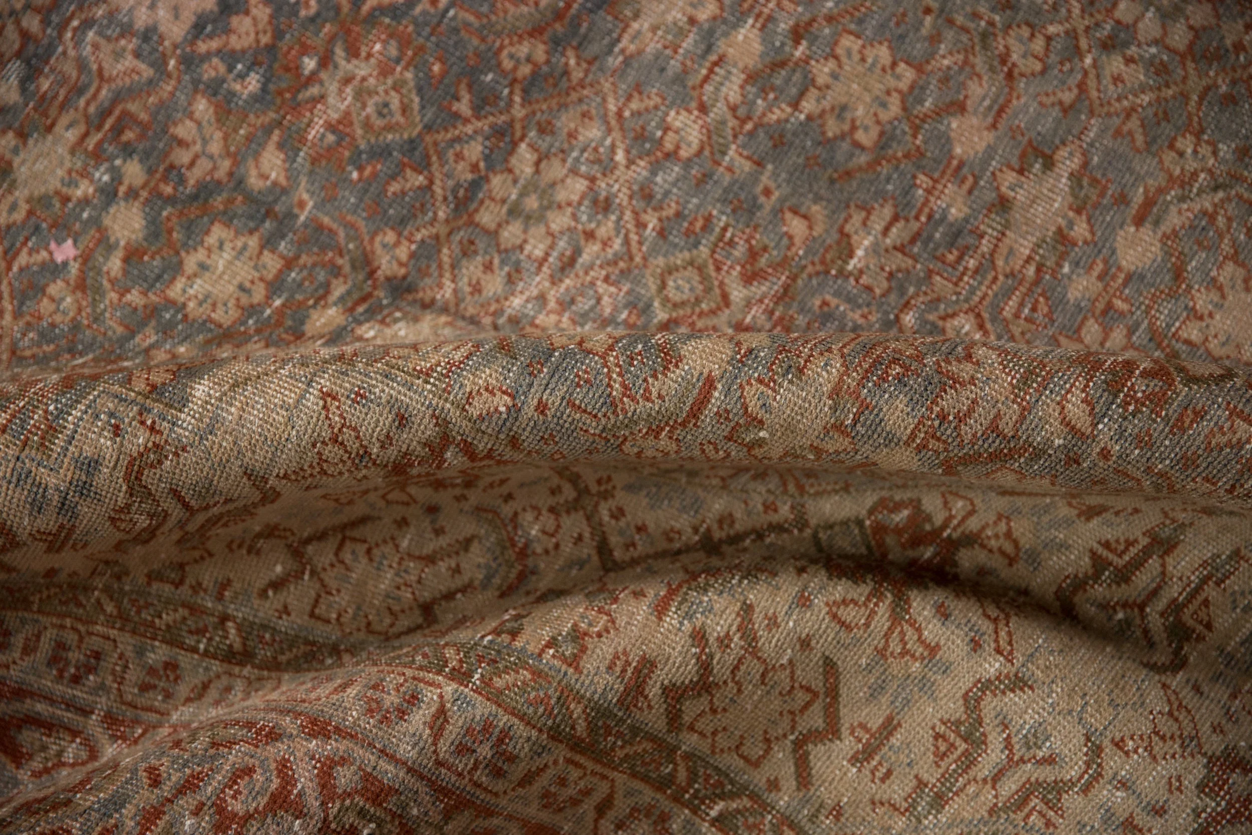 7x10.5 Vintage Distressed Tabriz Carpet - Image 7