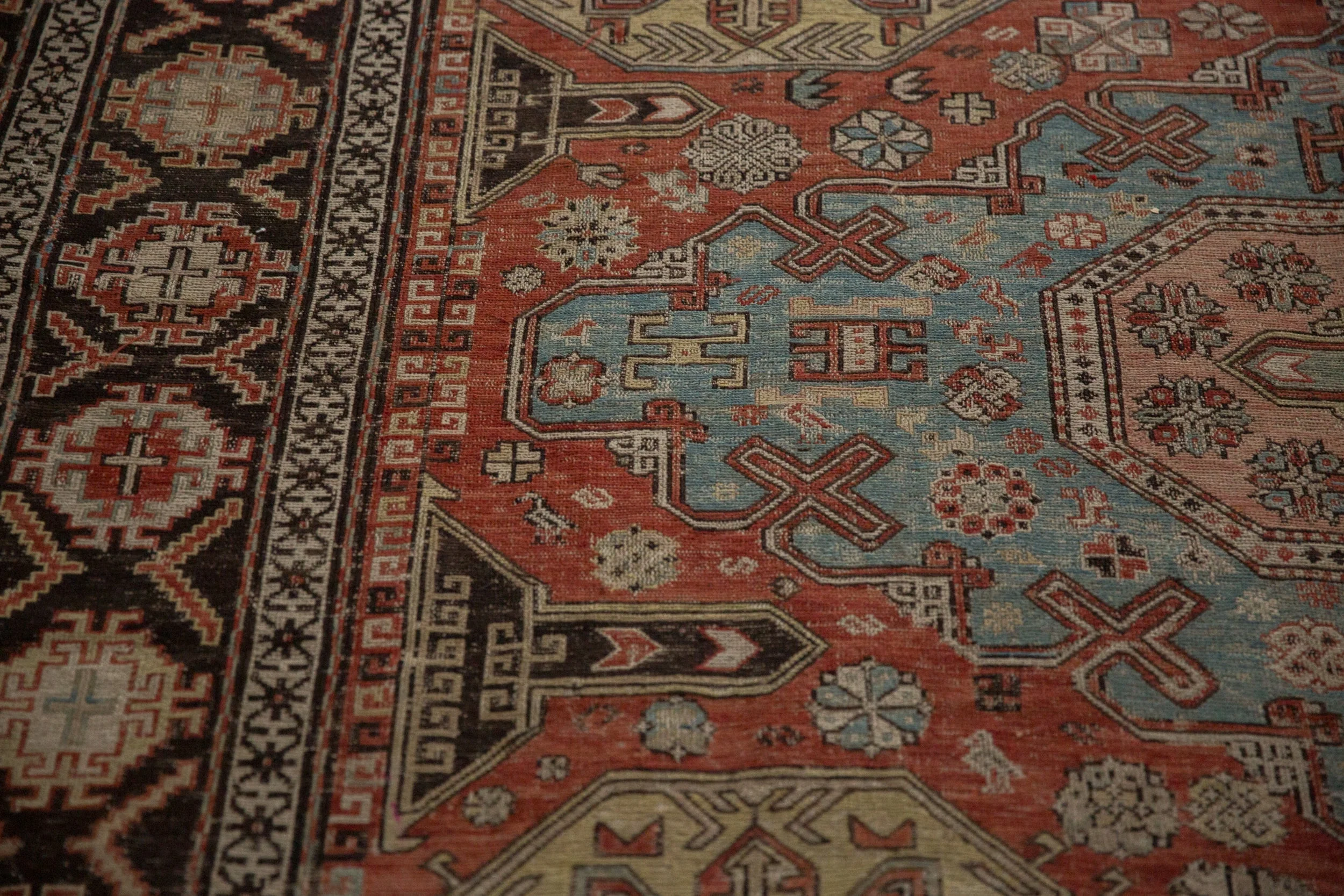 7x10 Antique Caucasian Soumac Carpet - Image 10
