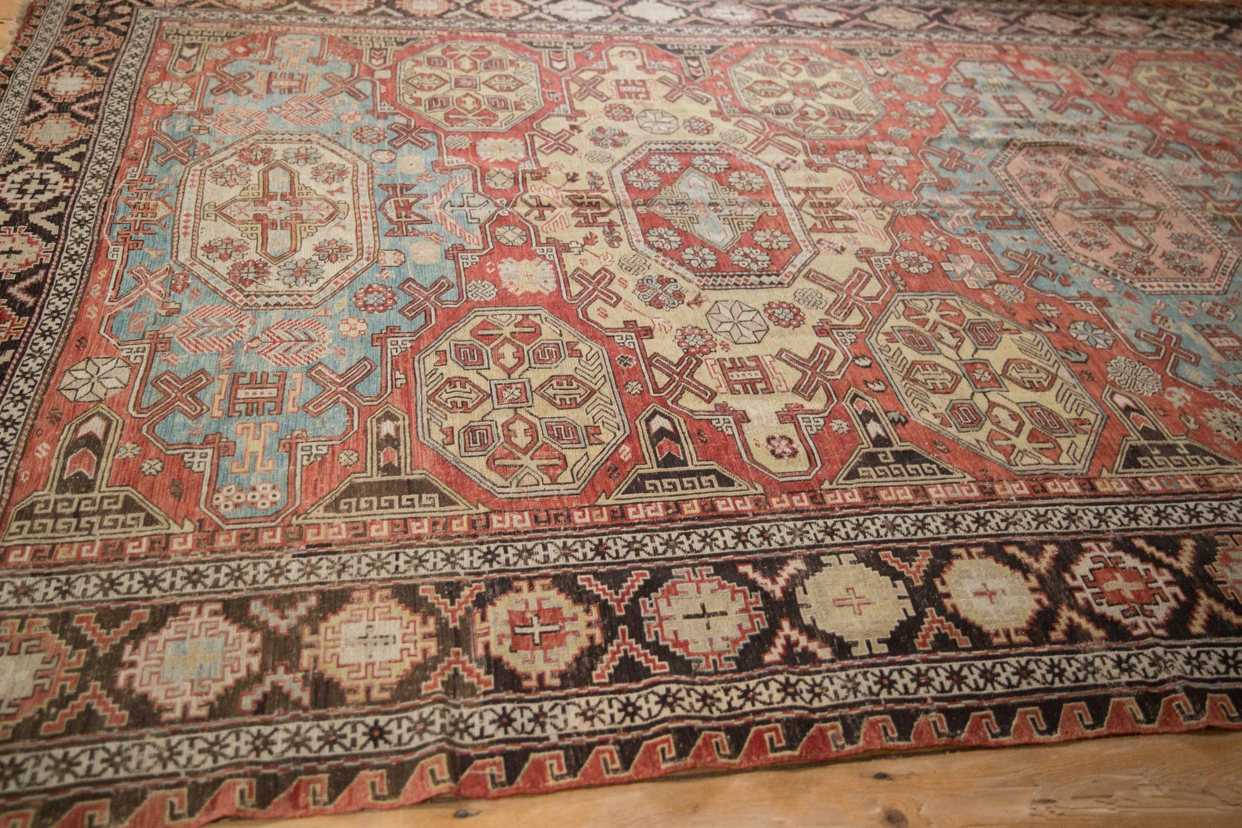 7x10 Antique Caucasian Soumac Carpet - Image 6