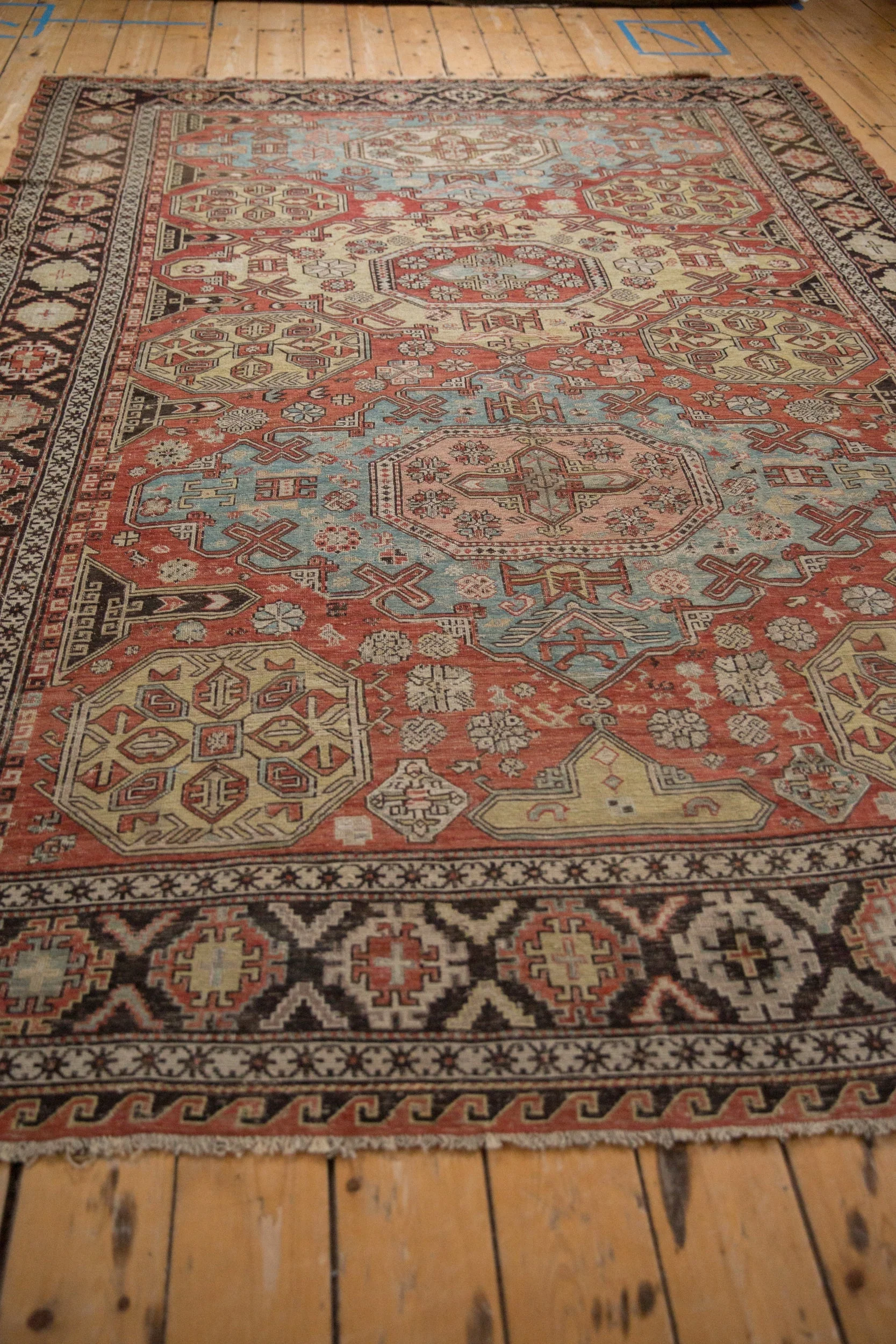 7x10 Antique Caucasian Soumac Carpet - Image 8