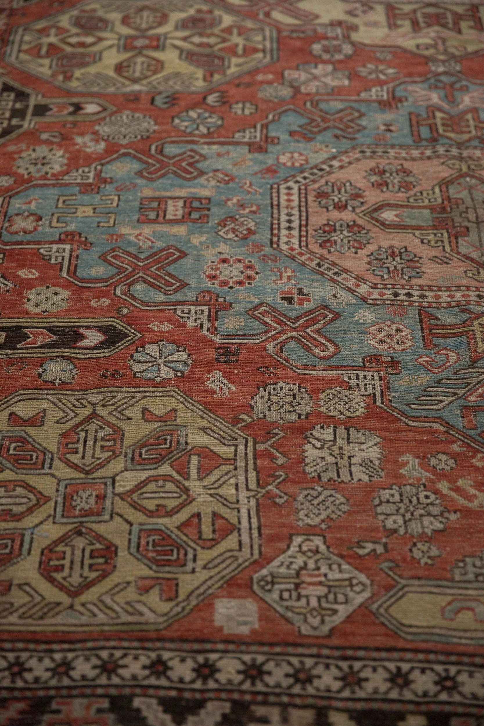 7x10 Antique Caucasian Soumac Carpet - Image 9