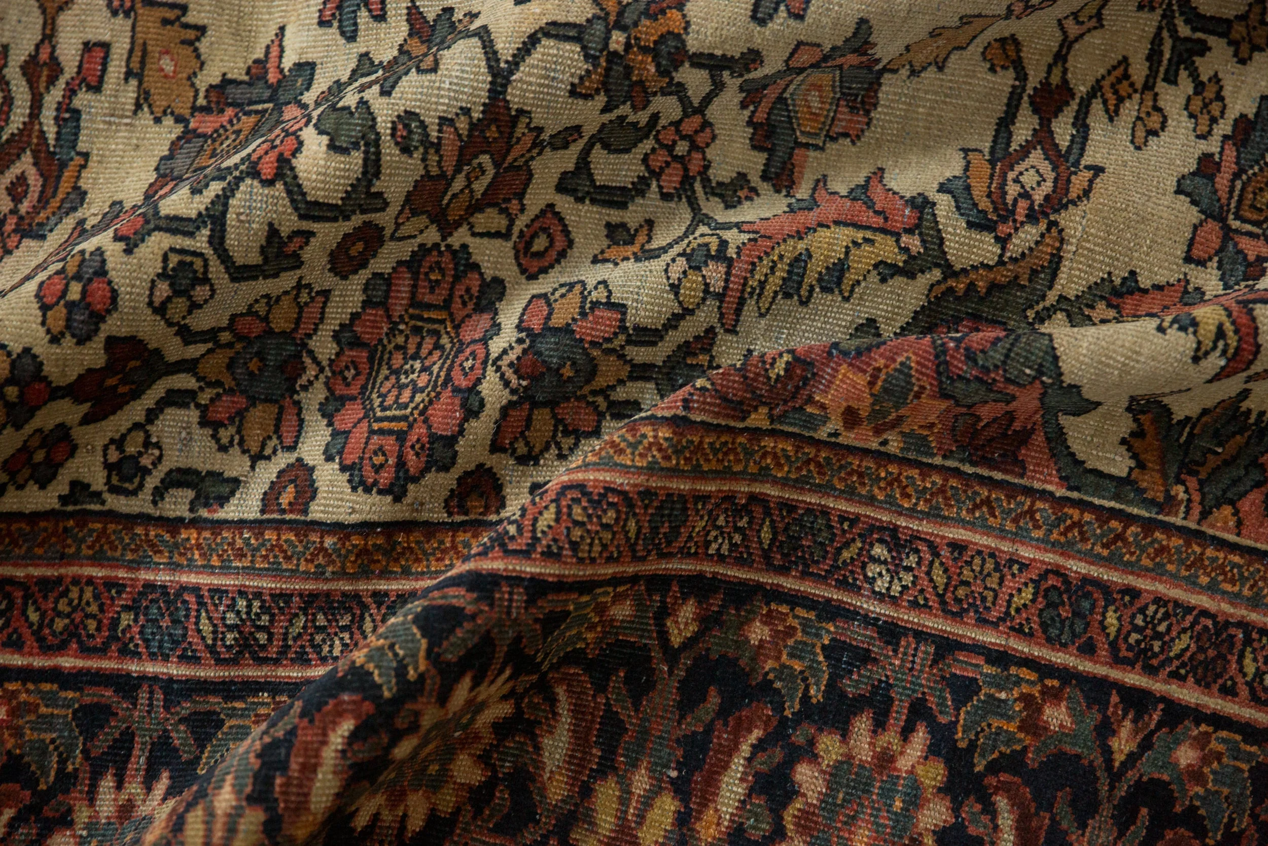7x10 Antique Farahan Sarouk Carpet - Image 8