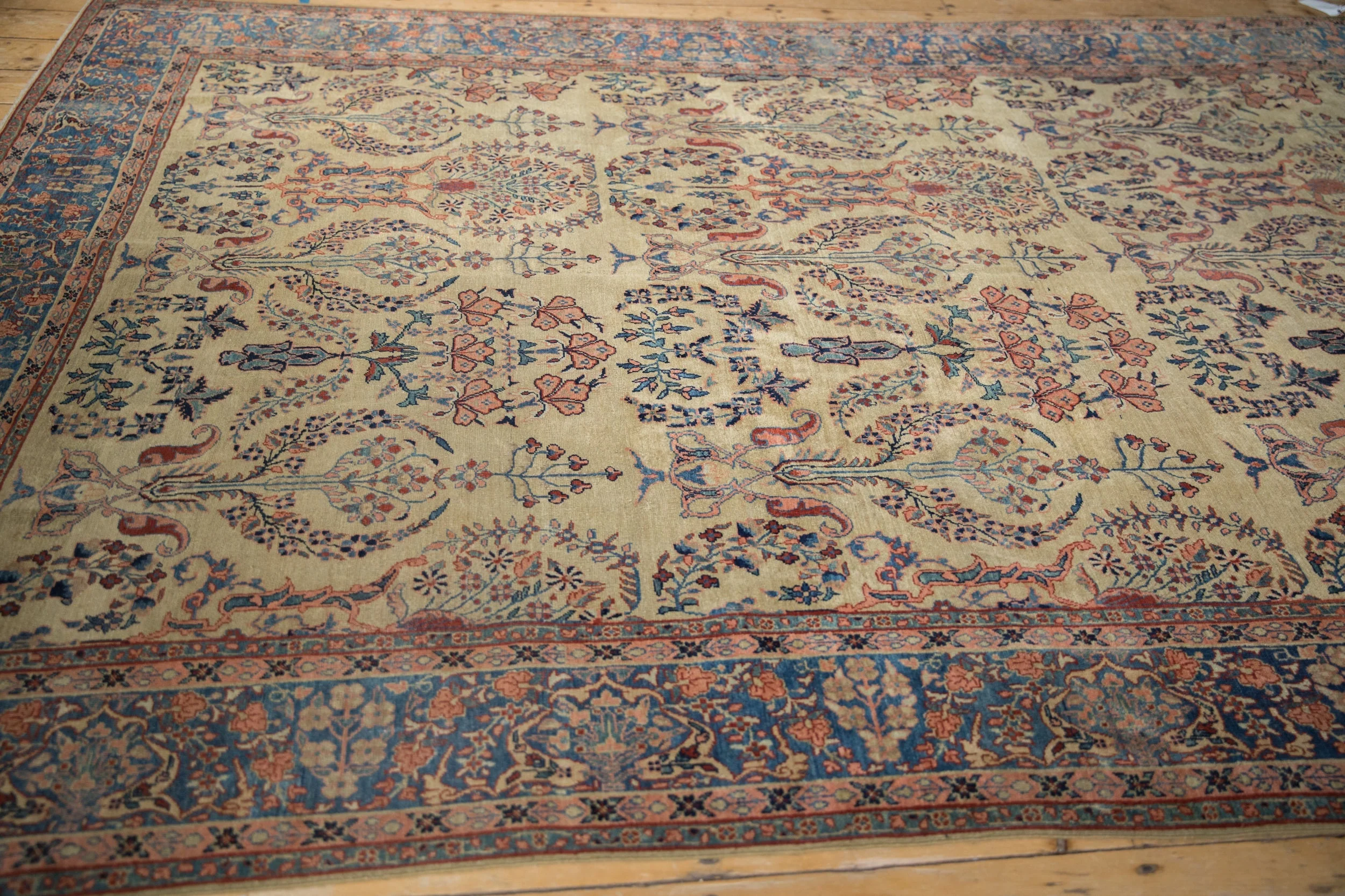 7x10 Antique Farahan Sarouk Carpet - Image 7