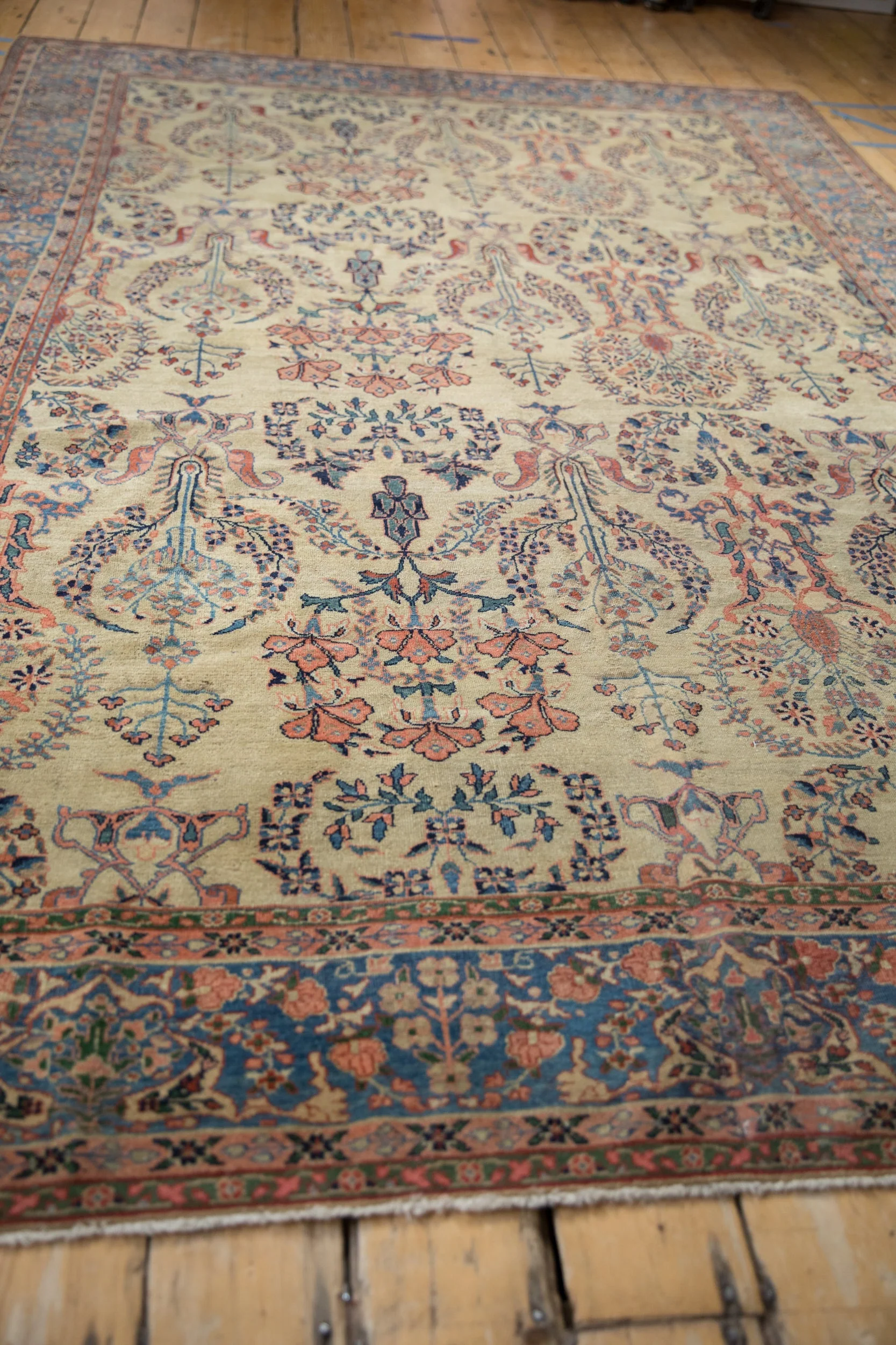 7x10 Antique Farahan Sarouk Carpet - Image 8