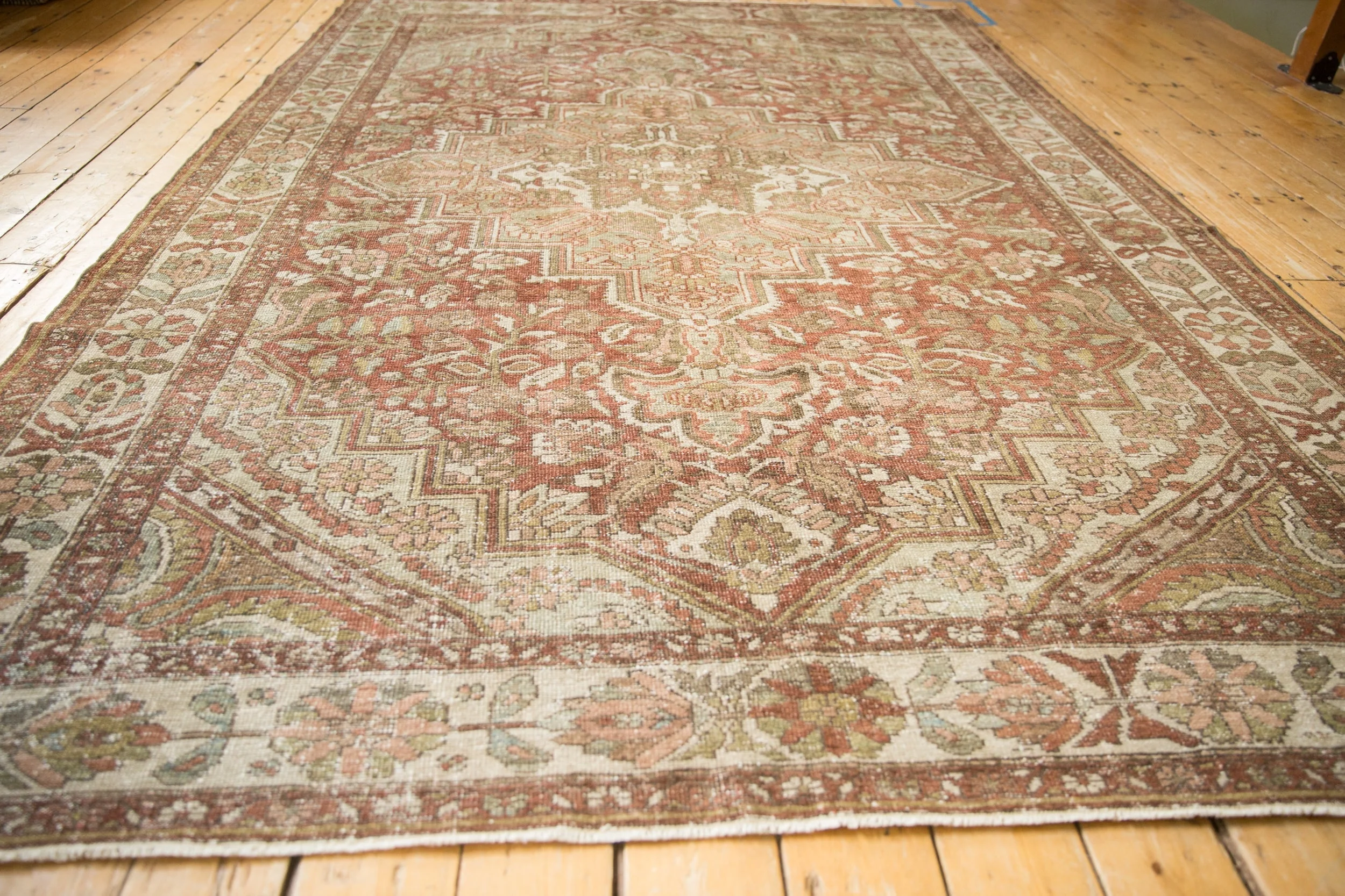 7x10 Vintage Distressed Baktiari Carpet - Image 8