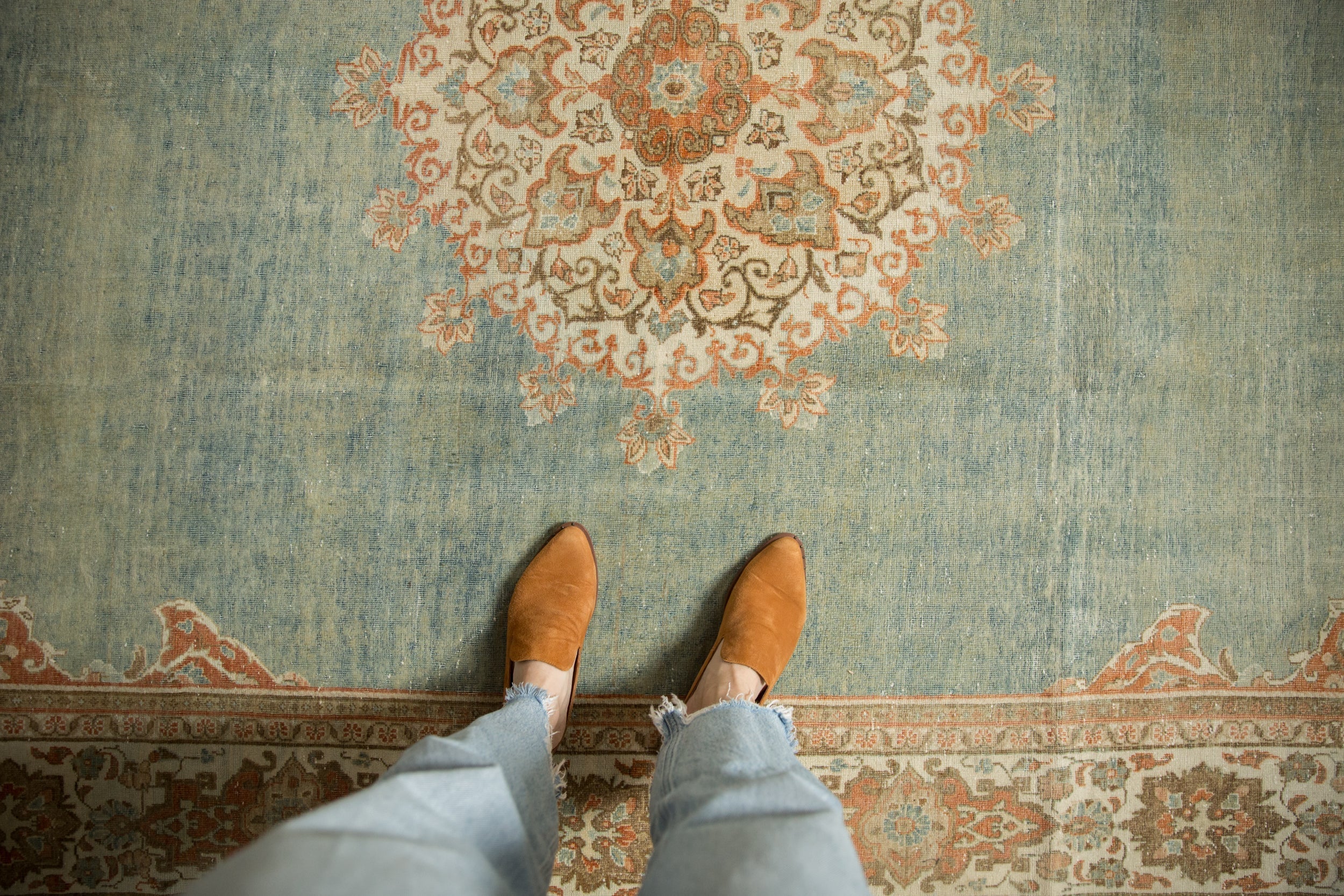 7x10 Vintage Distressed Meshed Carpet - Image 2