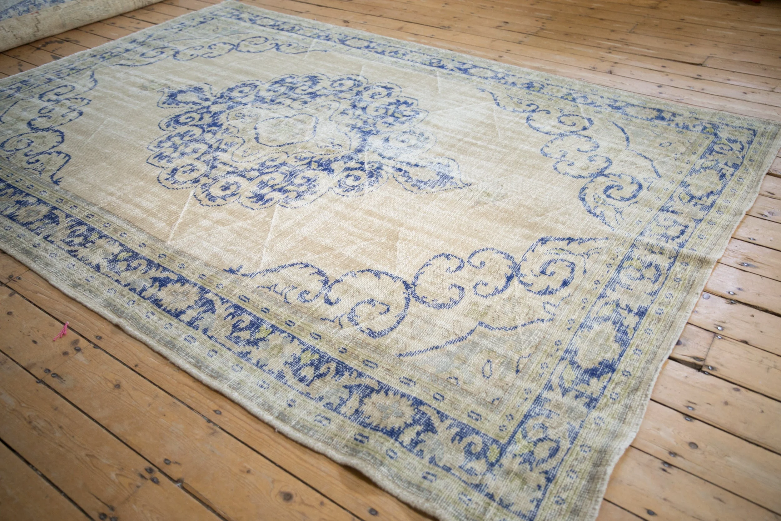 7x10 Vintage Distressed Oushak Carpet - Image 4