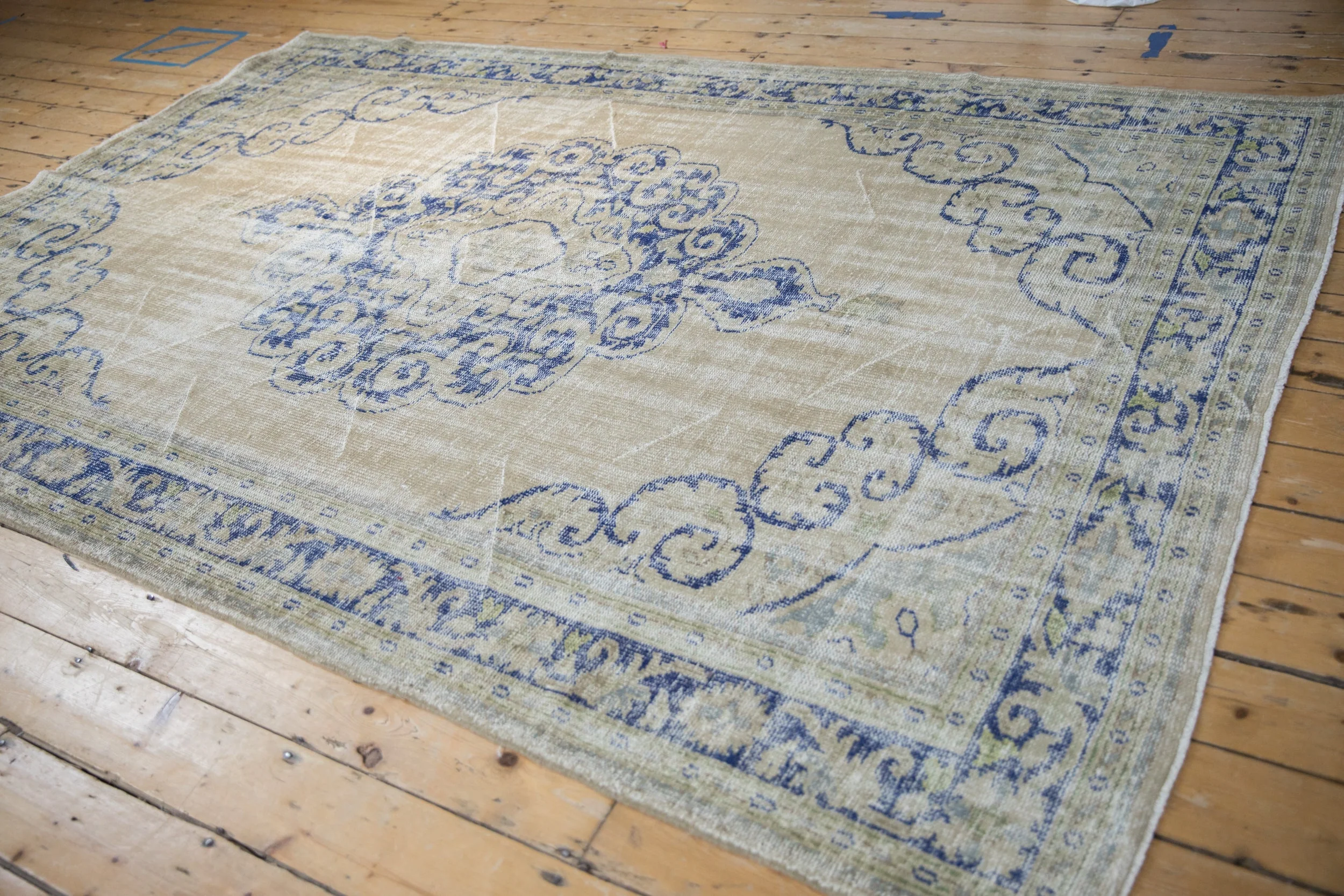 7x10 Vintage Distressed Oushak Carpet - Image 6