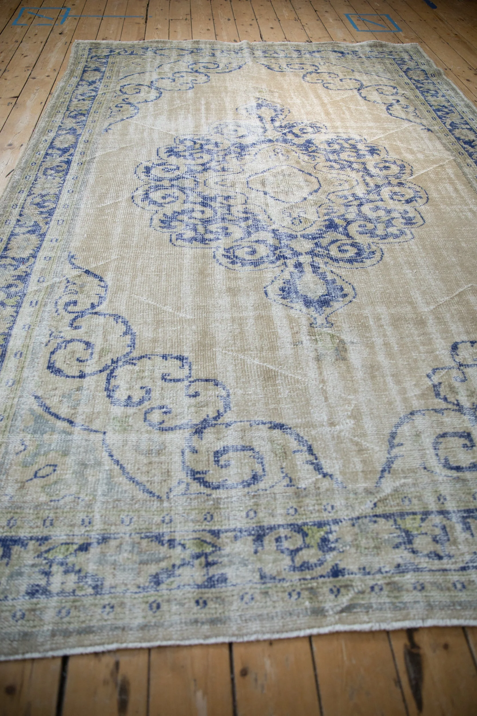 7x10 Vintage Distressed Oushak Carpet - Image 8