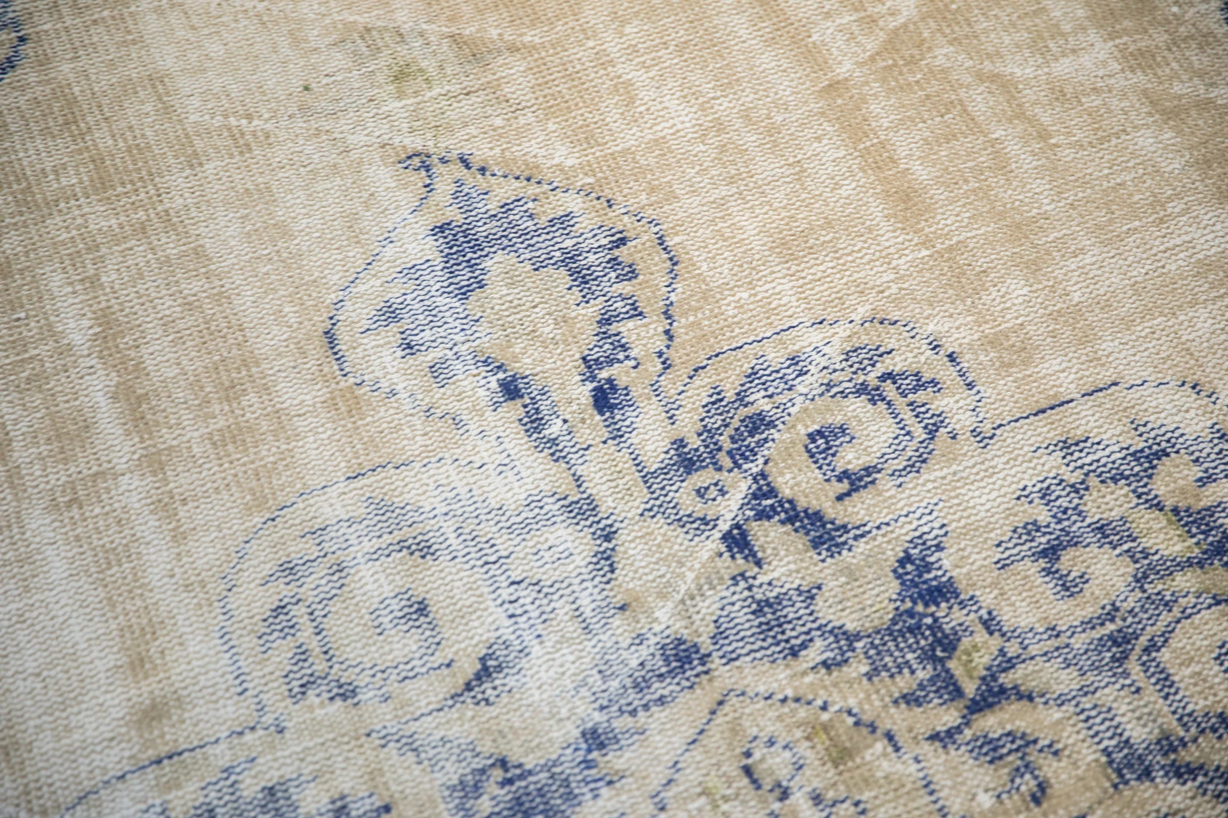 7x10 Vintage Distressed Oushak Carpet - Image 9