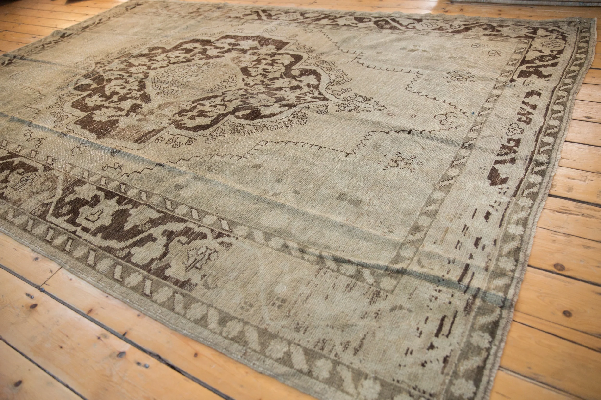 7x10 Vintage Distressed Oushak Carpet - Image 6
