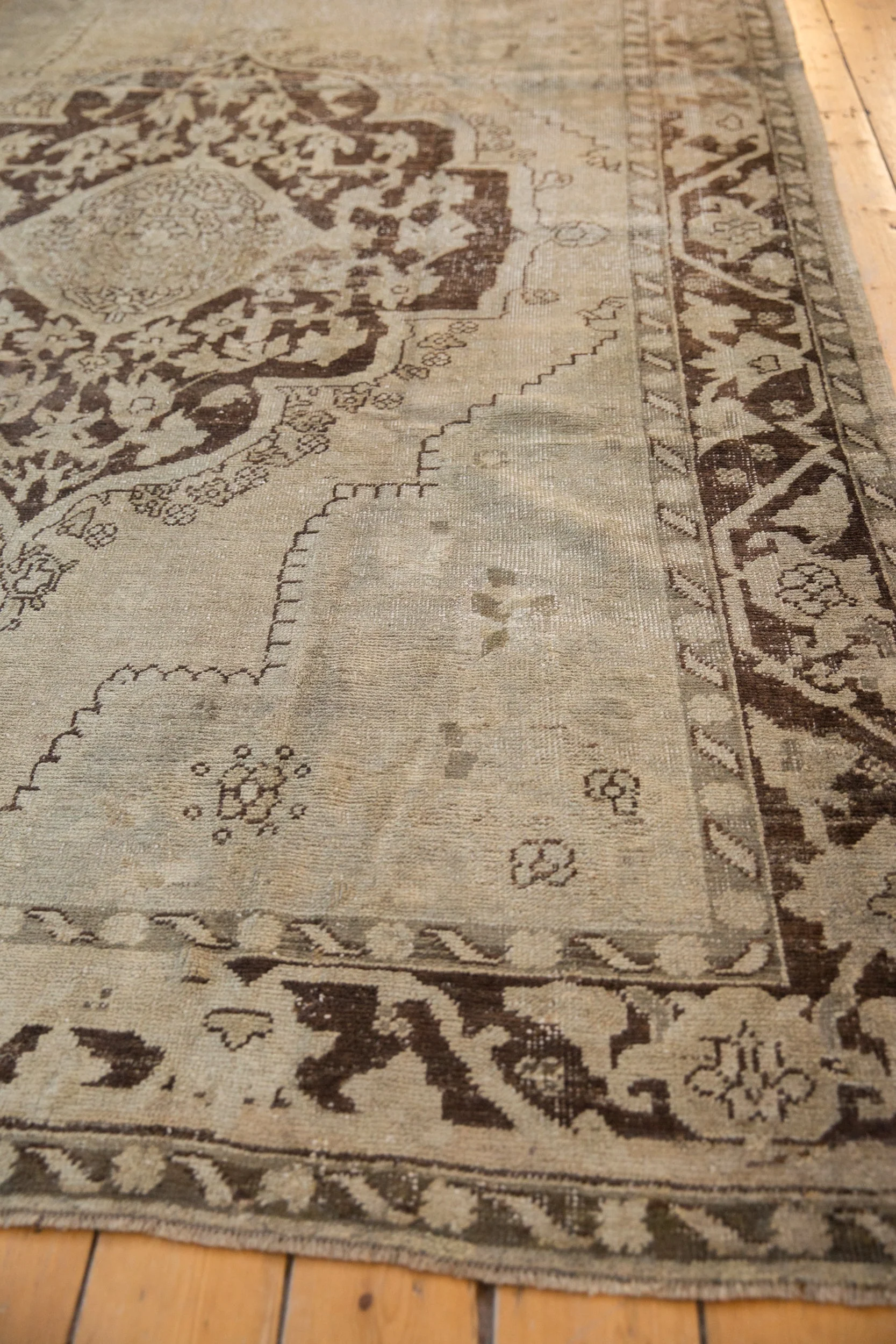 7x10 Vintage Distressed Oushak Carpet - Image 8