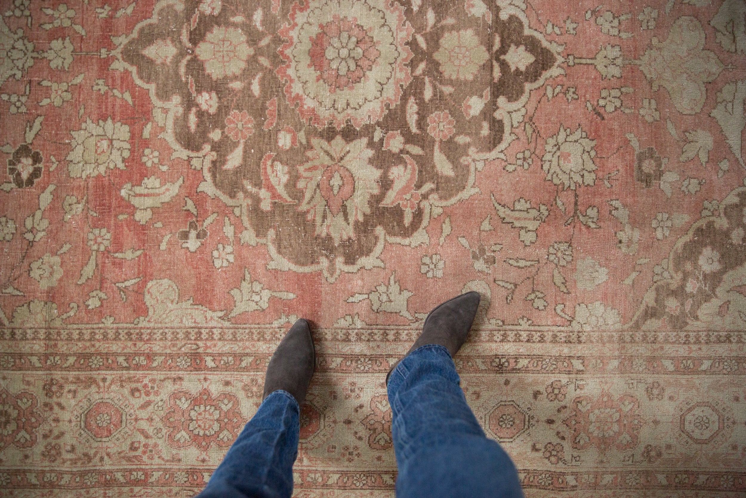 7x10 Vintage Distressed Oushak Carpet - Image 2