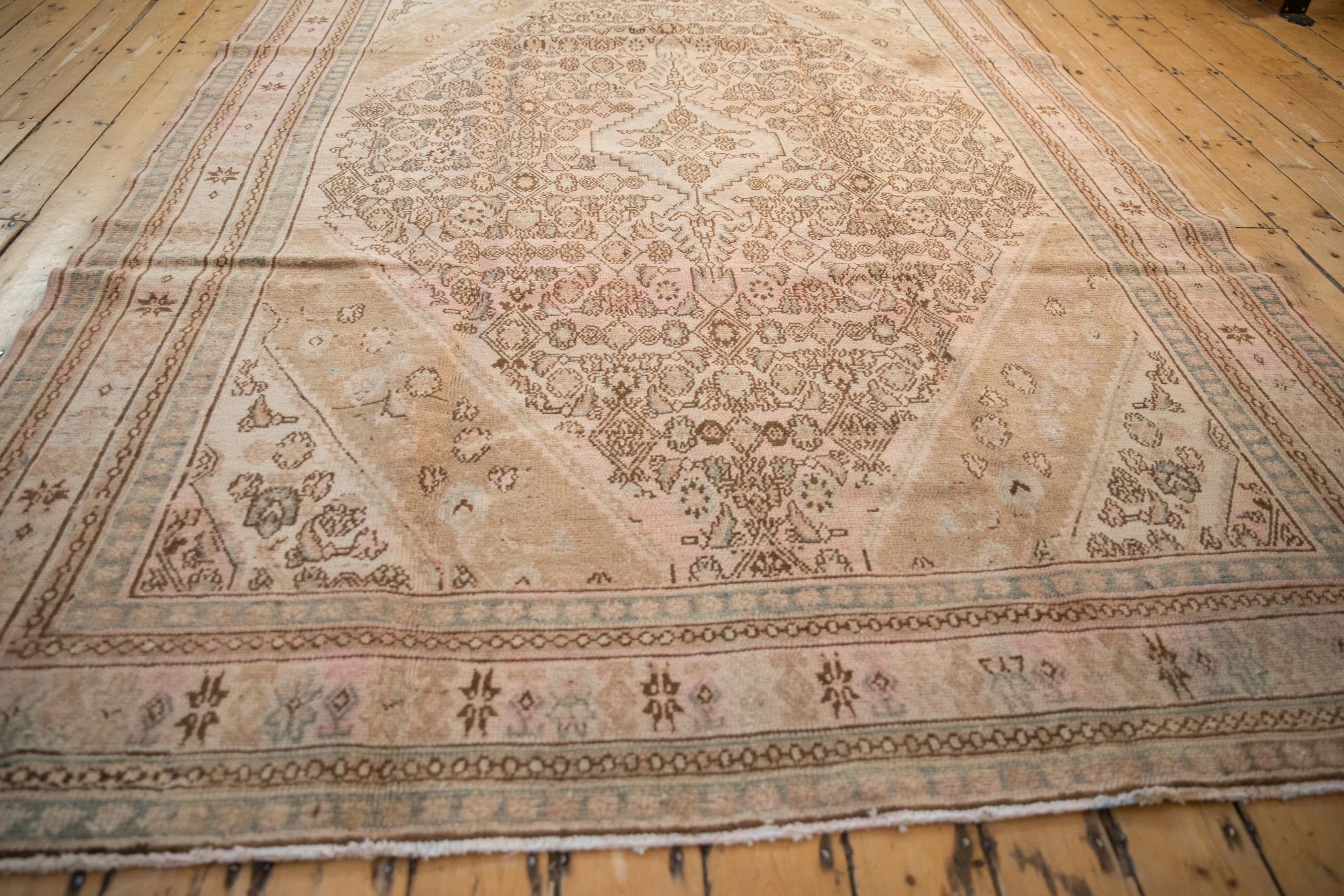 7x10 Vintage Distressed Overdyed Bibikabad Carpet - Image 11