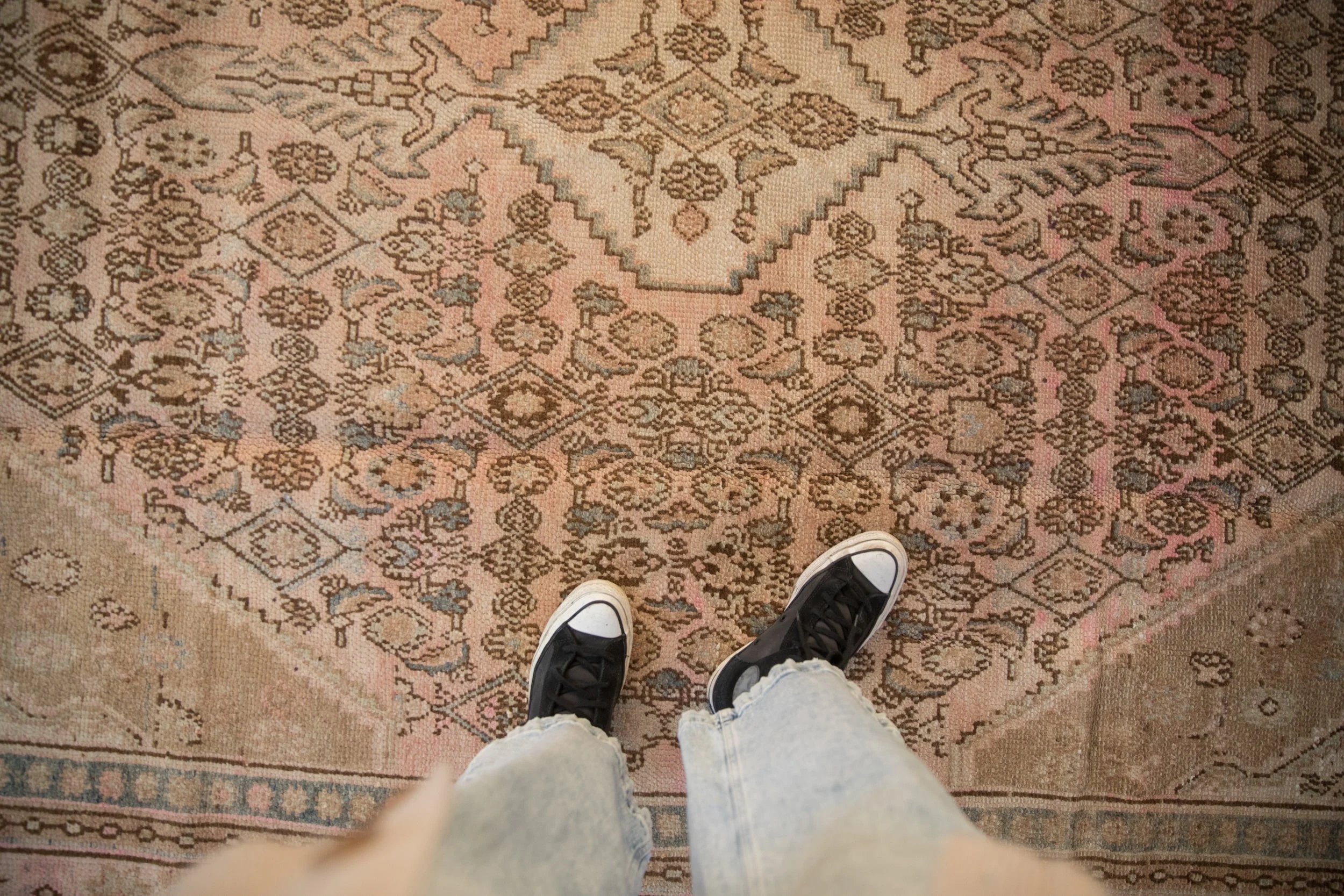 7x10 Vintage Distressed Overdyed Bibikabad Carpet - Image 2