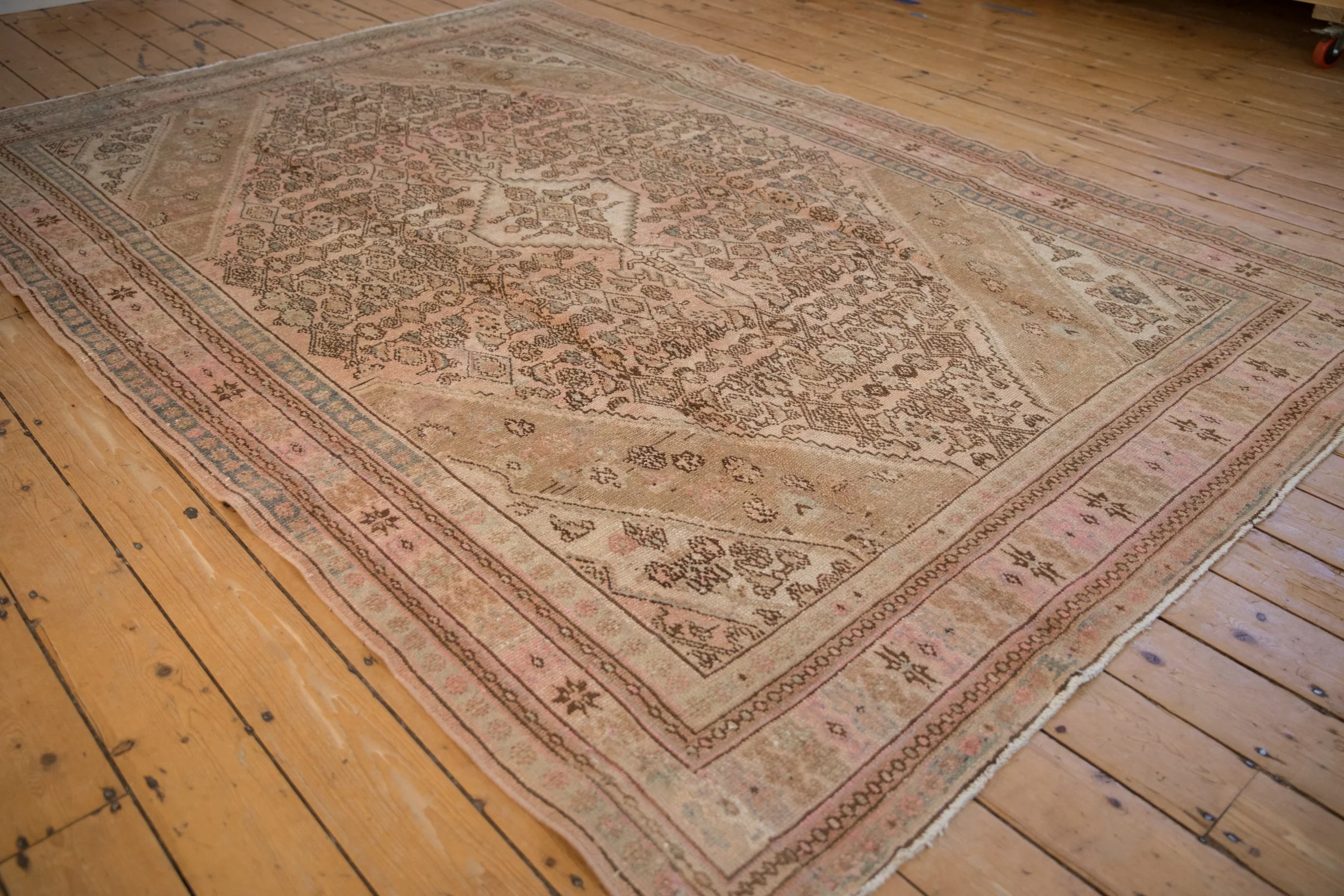 7x10 Vintage Distressed Overdyed Bibikabad Carpet - Image 4