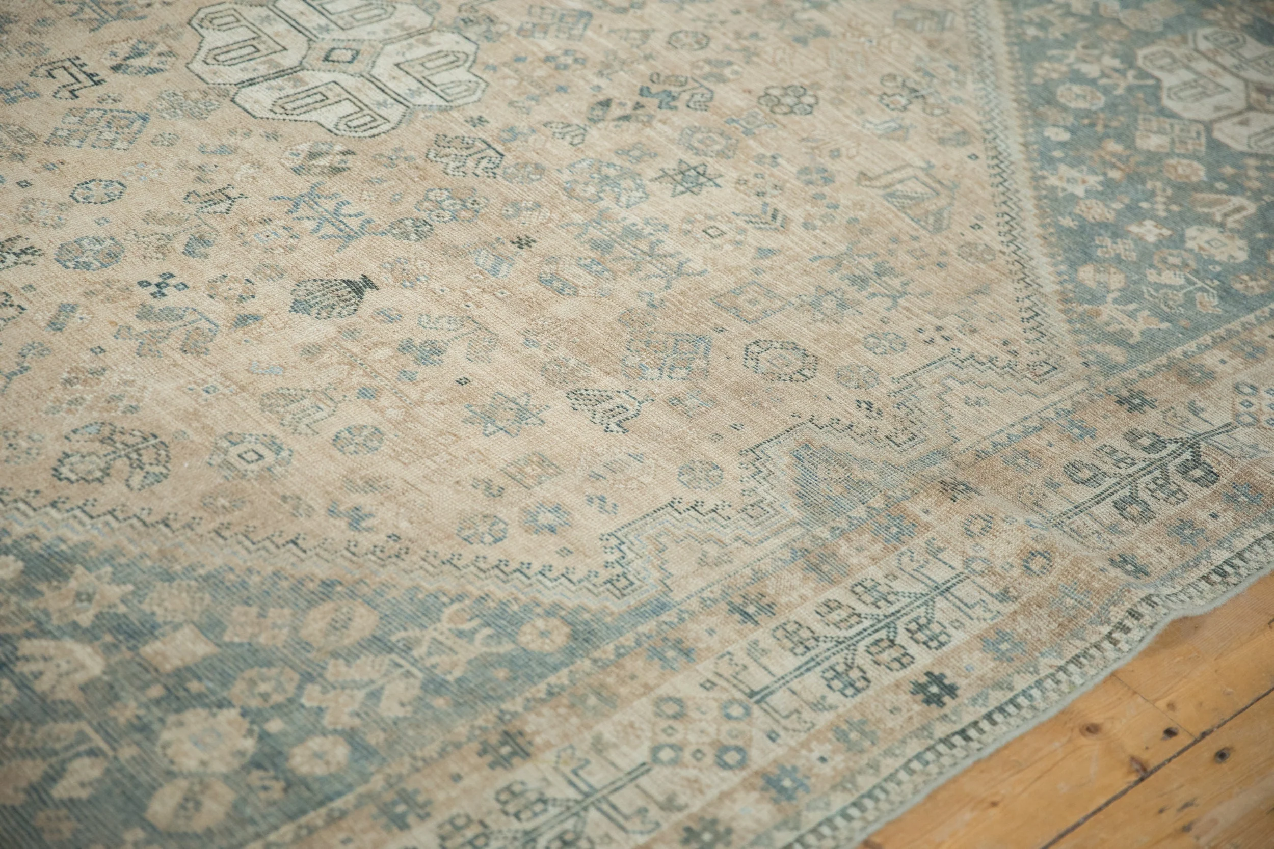 7x10 Vintage Distressed Qashqai Carpet - Image 6