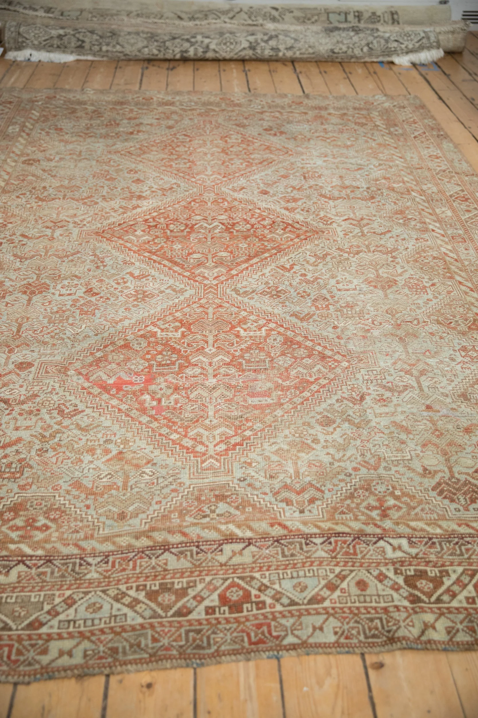 7x10 Vintage Distressed Shiraz Carpet - Image 7