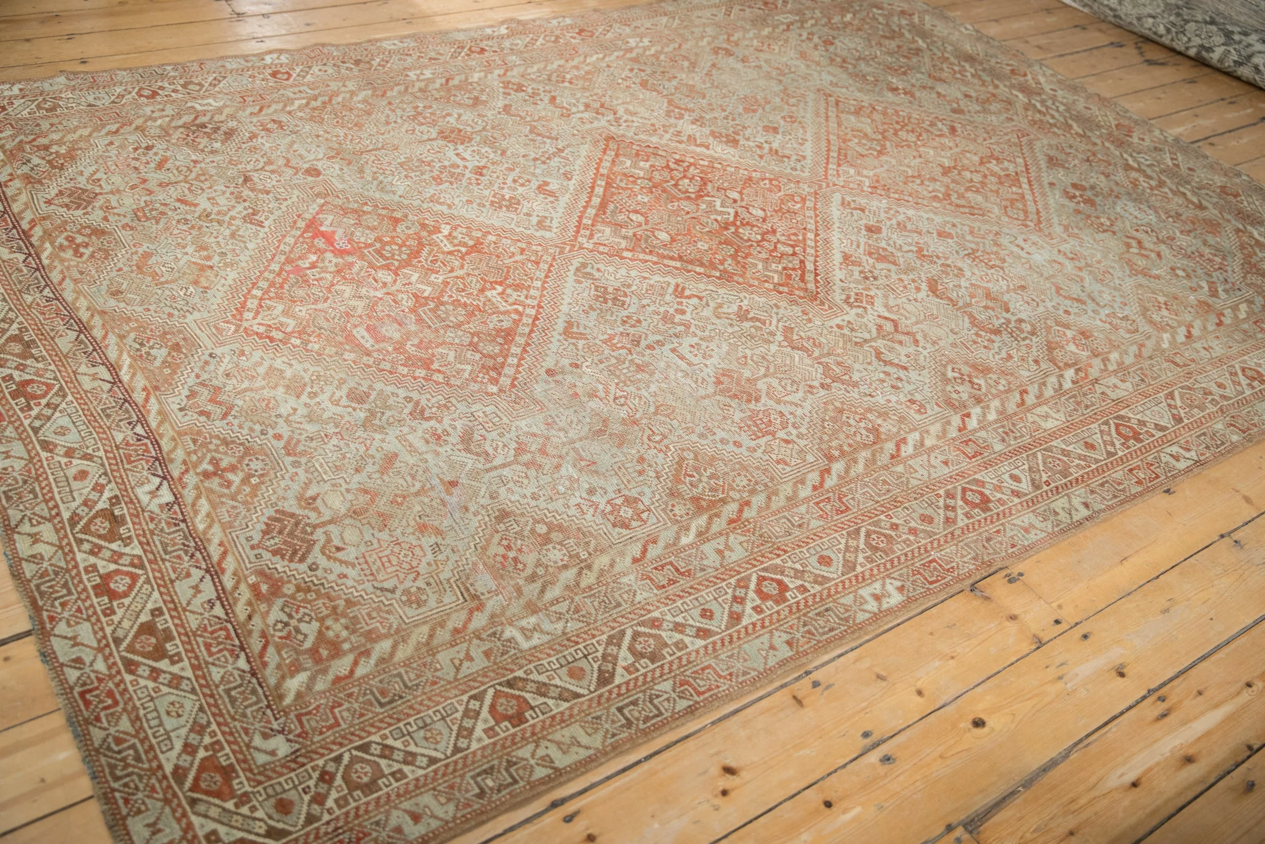 7x10 Vintage Distressed Shiraz Carpet - Image 8