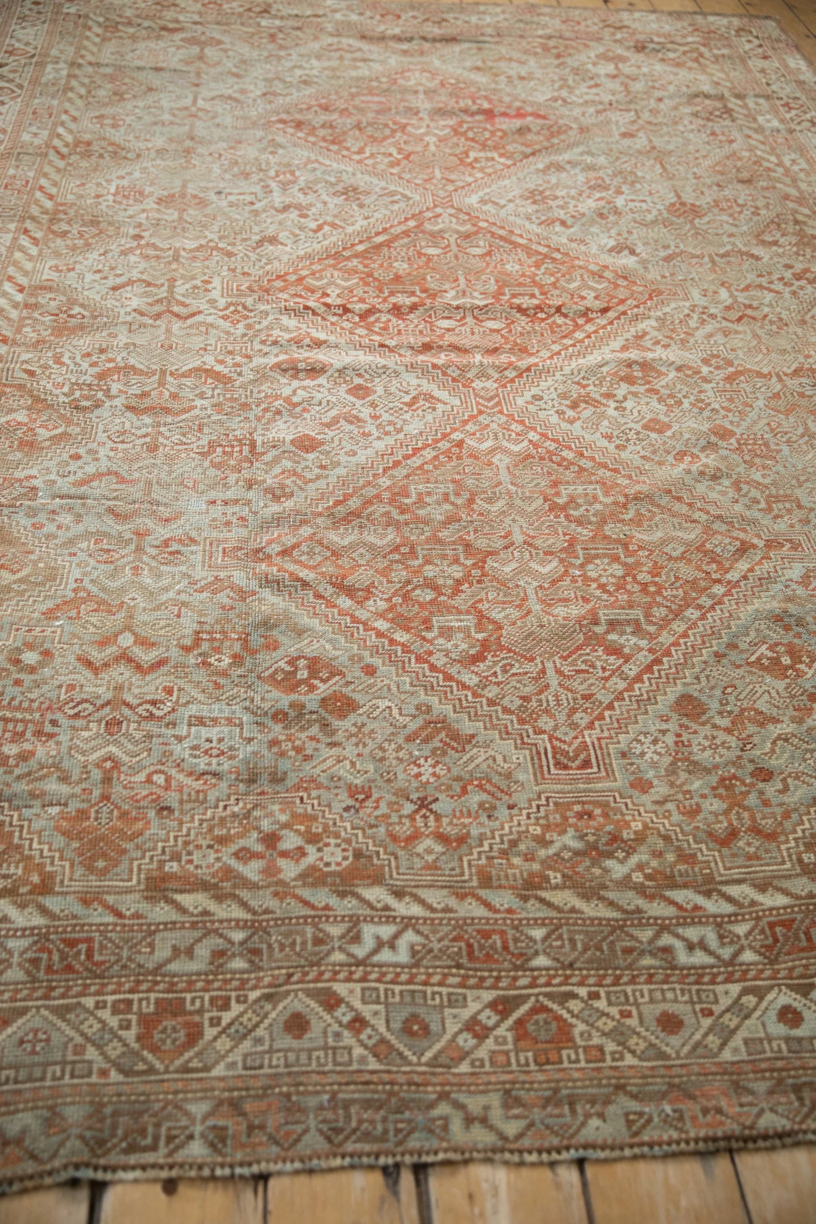7x10 Vintage Distressed Shiraz Carpet - Image 9