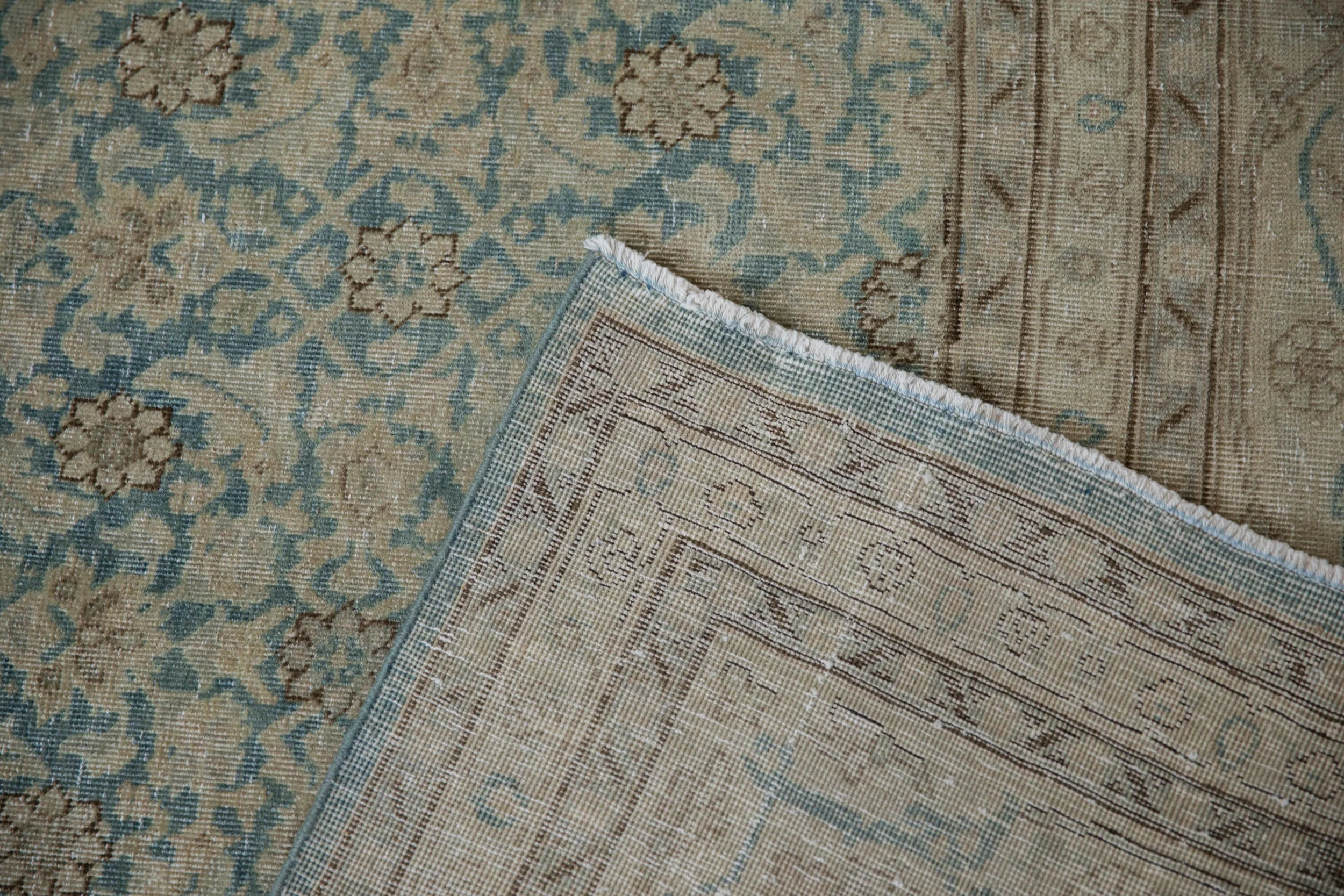 7x10 Vintage Distressed Tabriz Carpet - Image 11