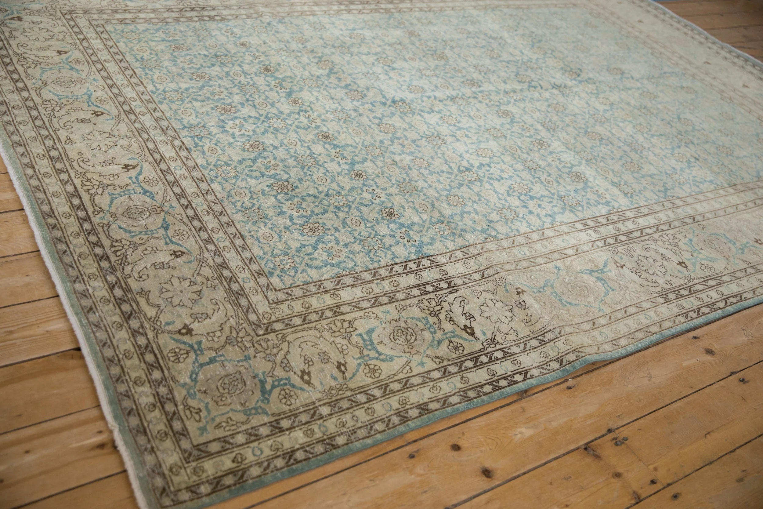 7x10 Vintage Distressed Tabriz Carpet - Image 7