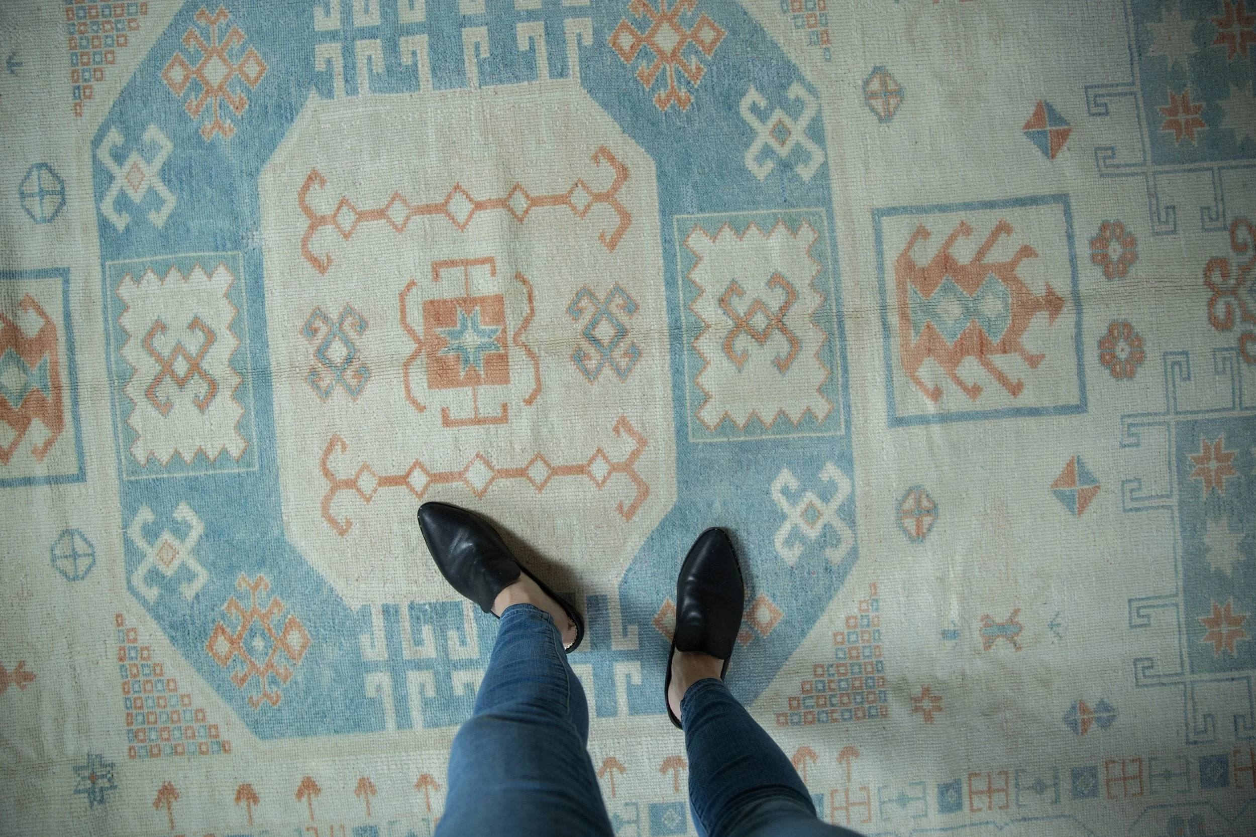 7x11.5 Vintage Distressed Oushak Carpet - Image 2