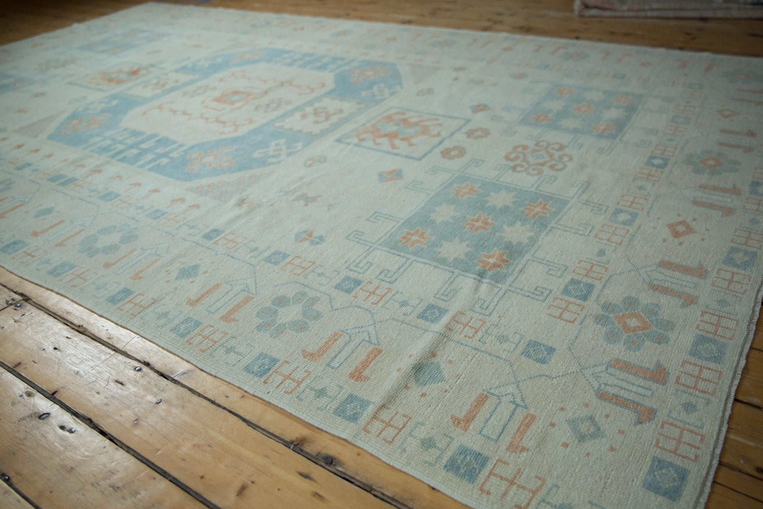 7x11.5 Vintage Distressed Oushak Carpet - Image 4