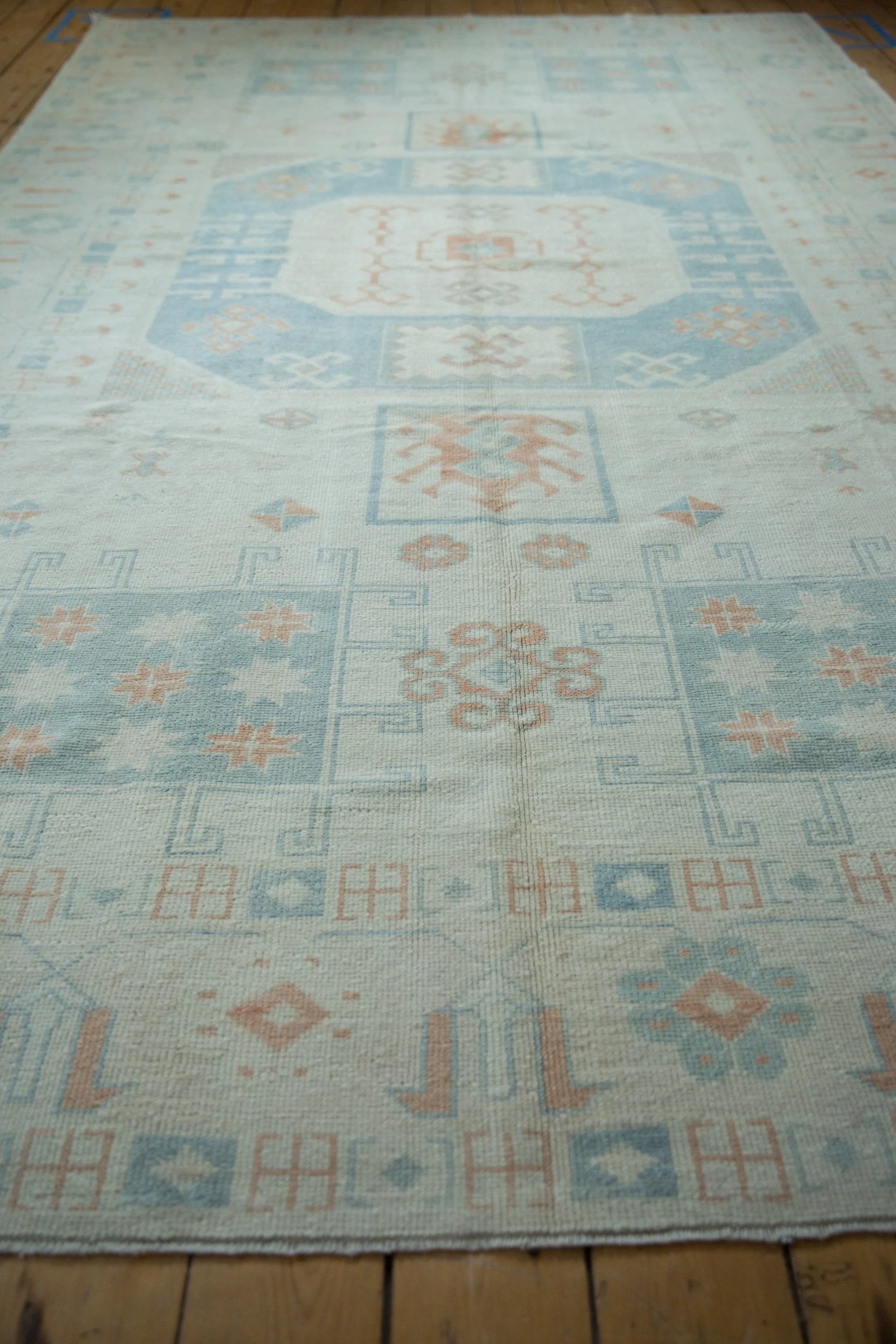 7x11.5 Vintage Distressed Oushak Carpet - Image 5