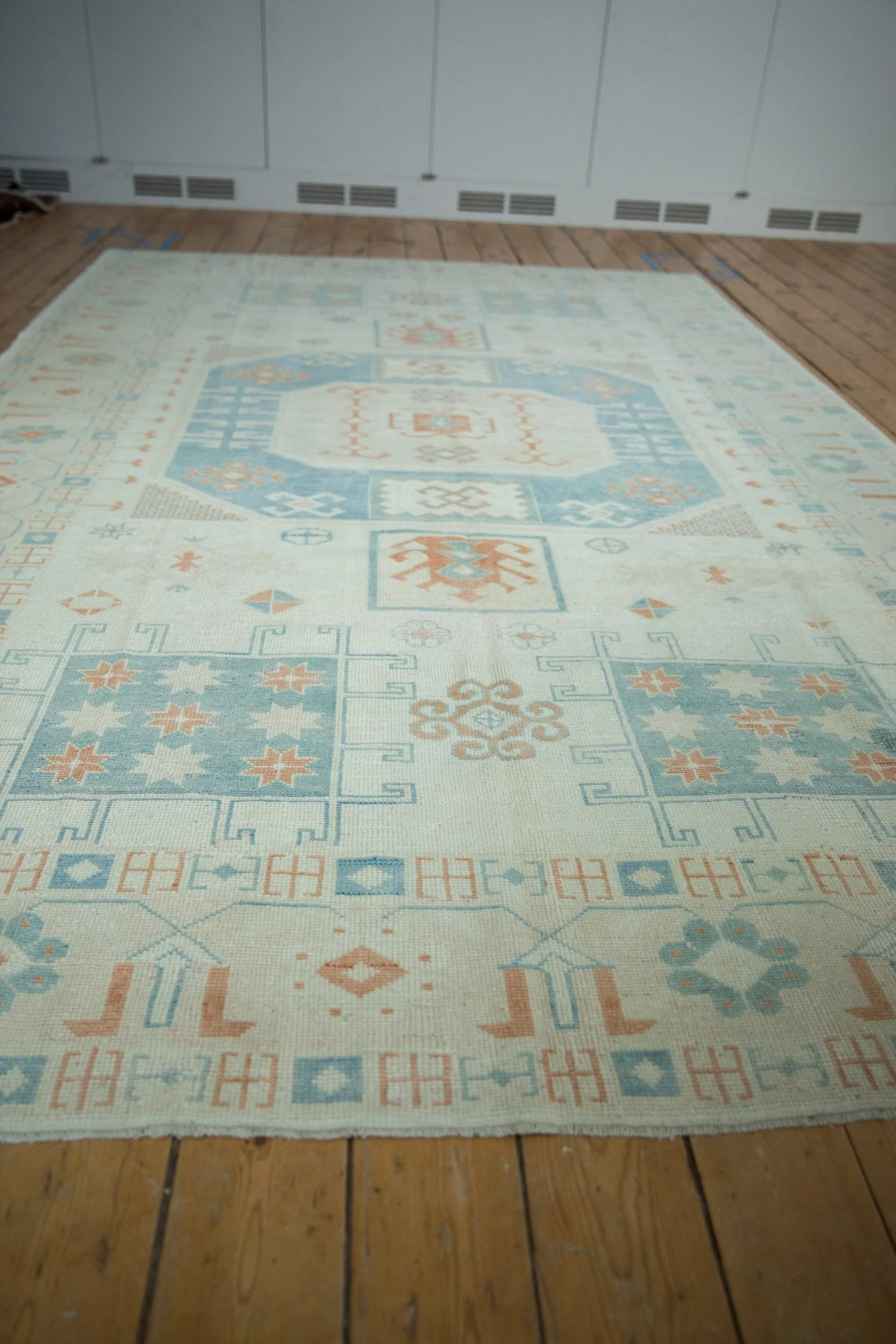 7x11.5 Vintage Distressed Oushak Carpet - Image 6