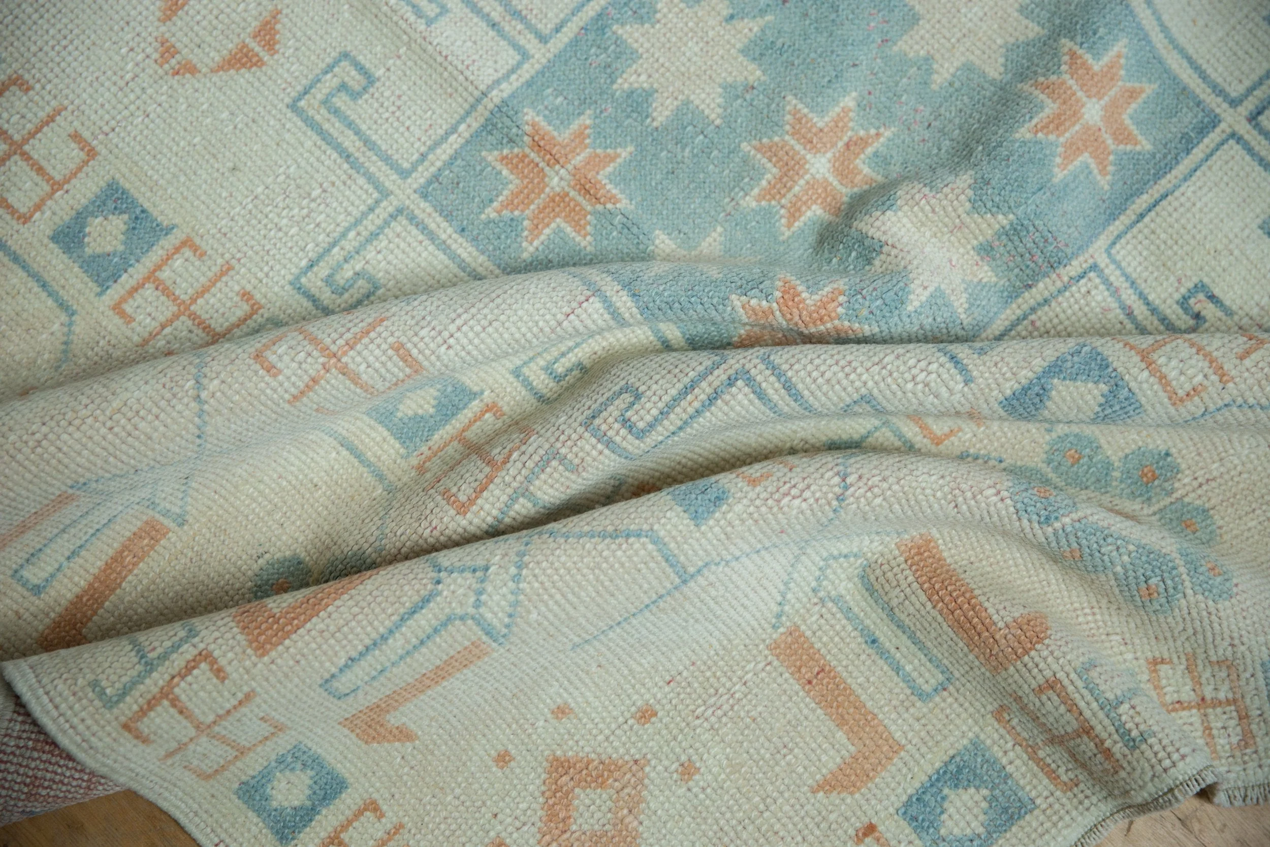 7x11.5 Vintage Distressed Oushak Carpet - Image 7