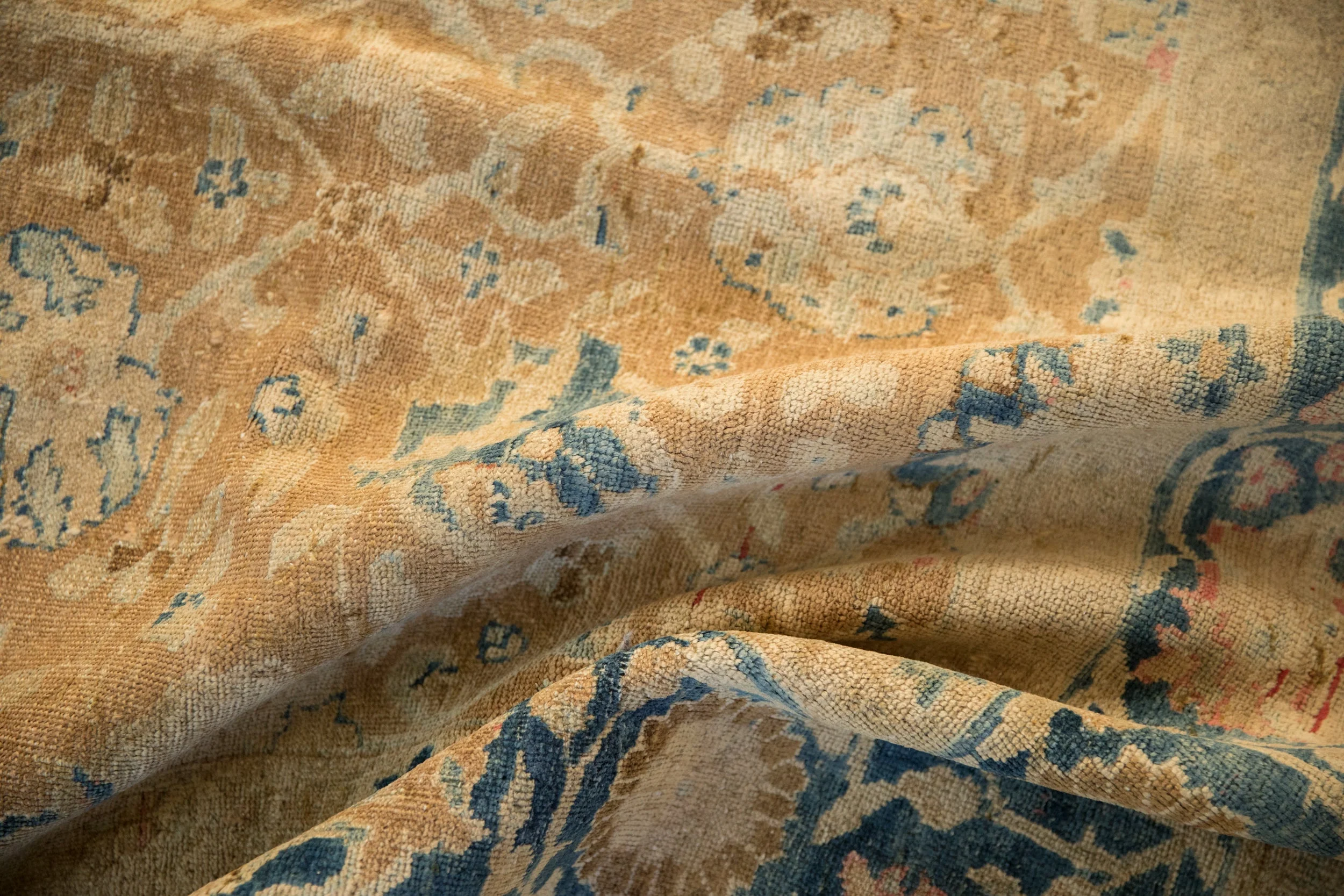 7x11 Antique Distressed Gold Wash Khoy Carpet - Image 11