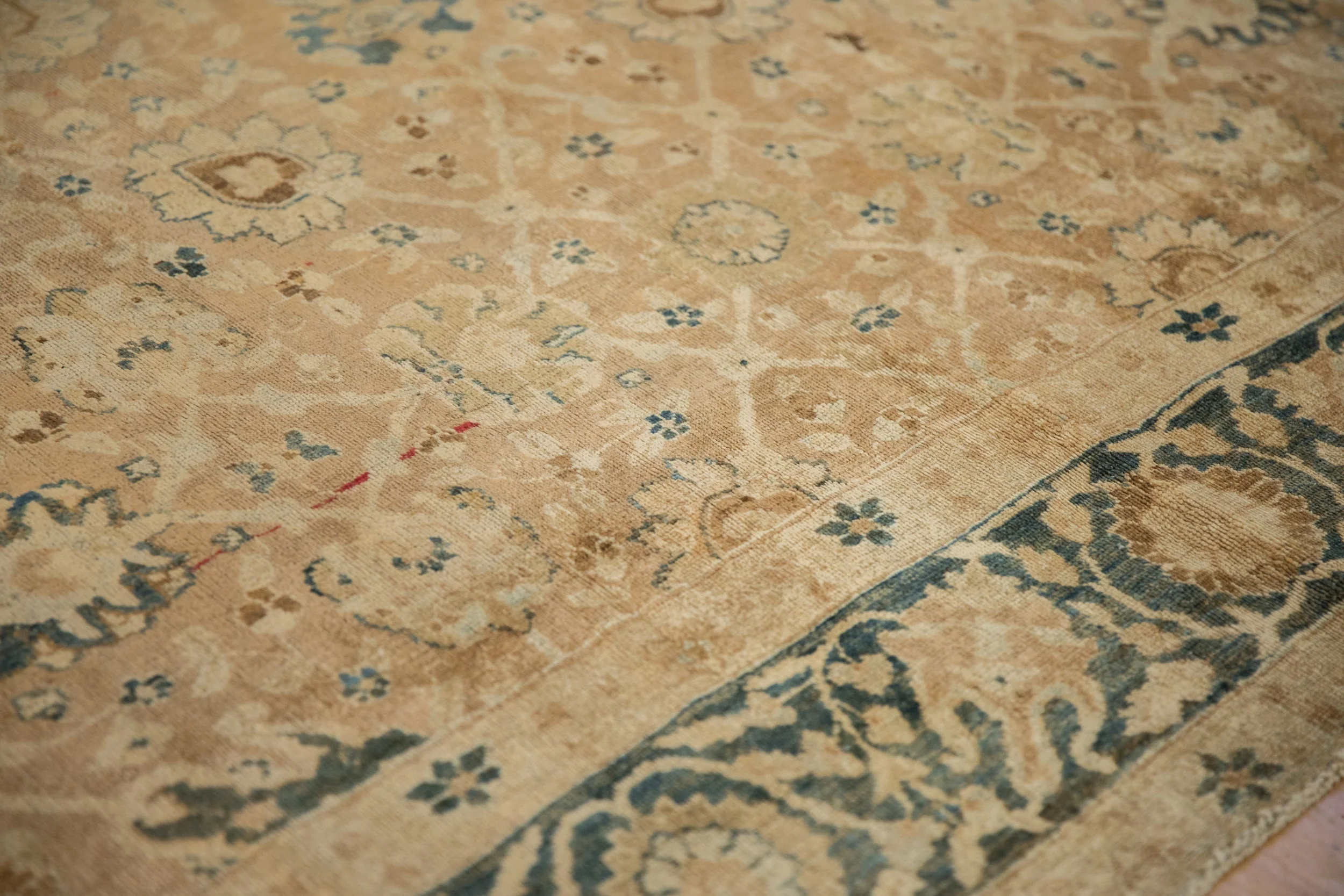 7x11 Antique Distressed Gold Wash Khoy Carpet - Image 5