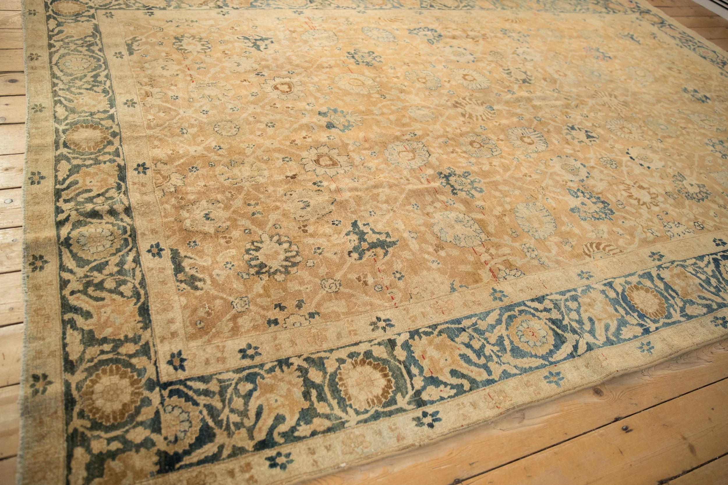 7x11 Antique Distressed Gold Wash Khoy Carpet - Image 6
