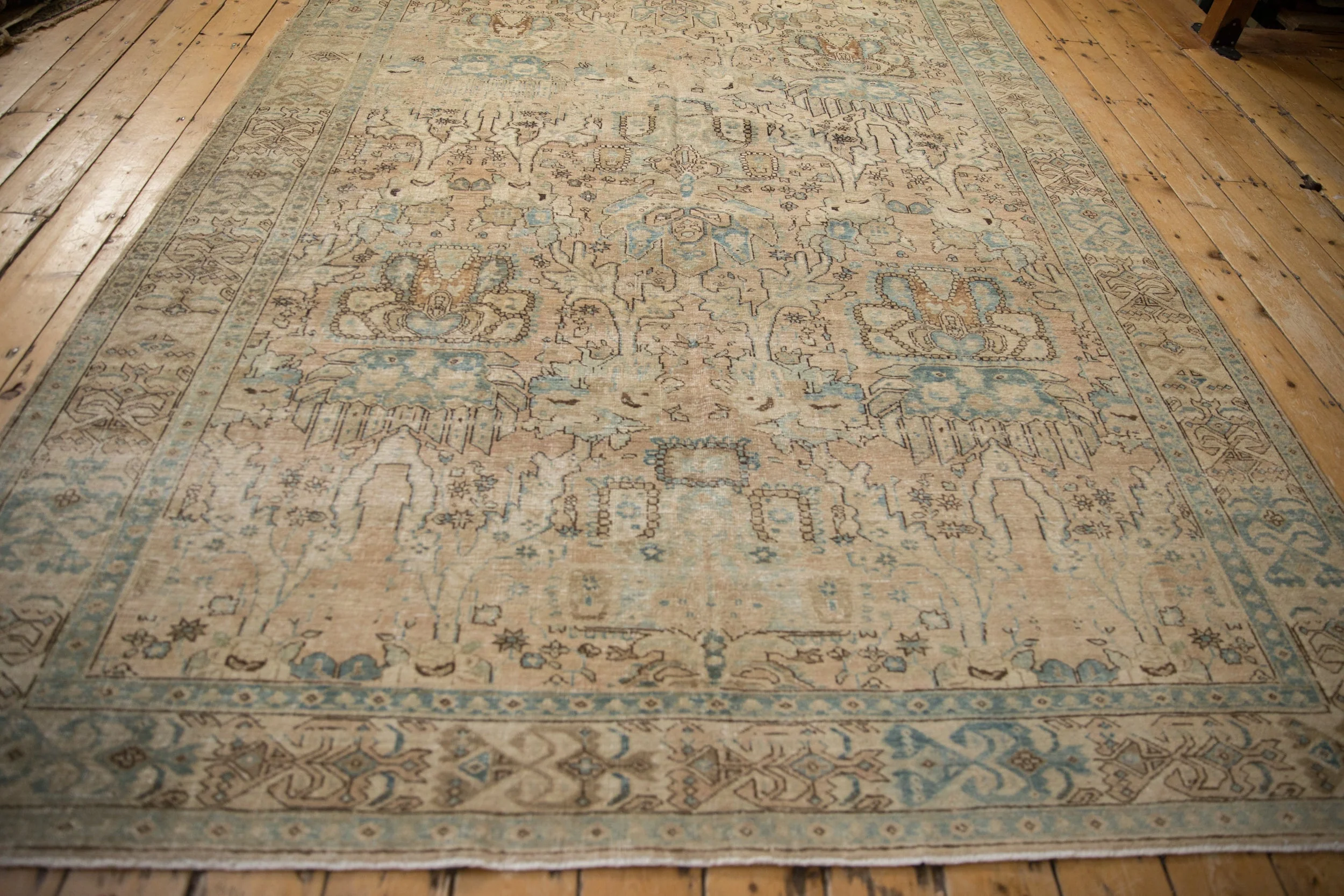 7x11 Vintage Distressed Tabriz Carpet - Image 8